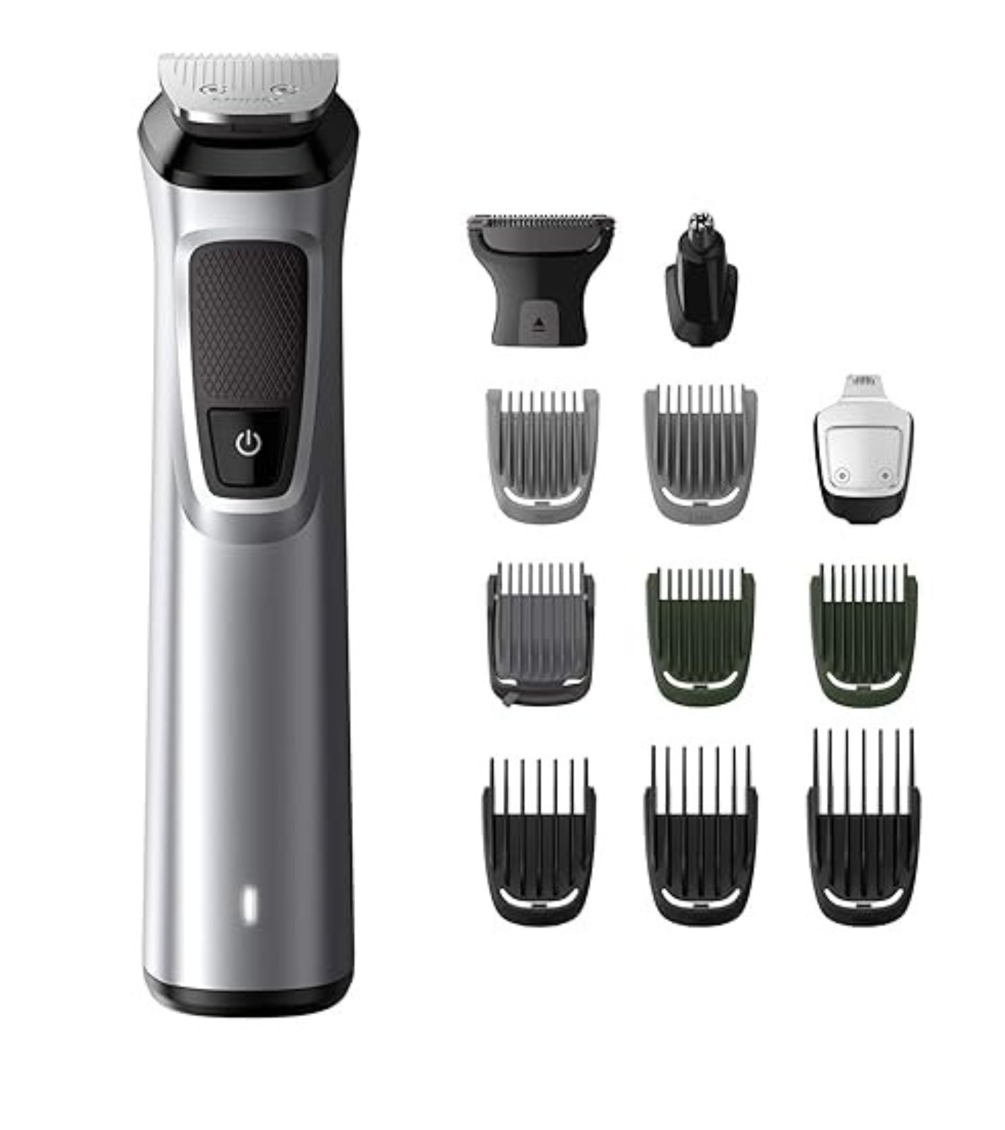 PHILIPS MG7715/15 Multigroom 7000 Series 13-in-1 Trimmer for Men | Face, Hair & Body Grooming Kit | 120 Min Runtime | Self-Sharpening Blades | Grey | Free Size