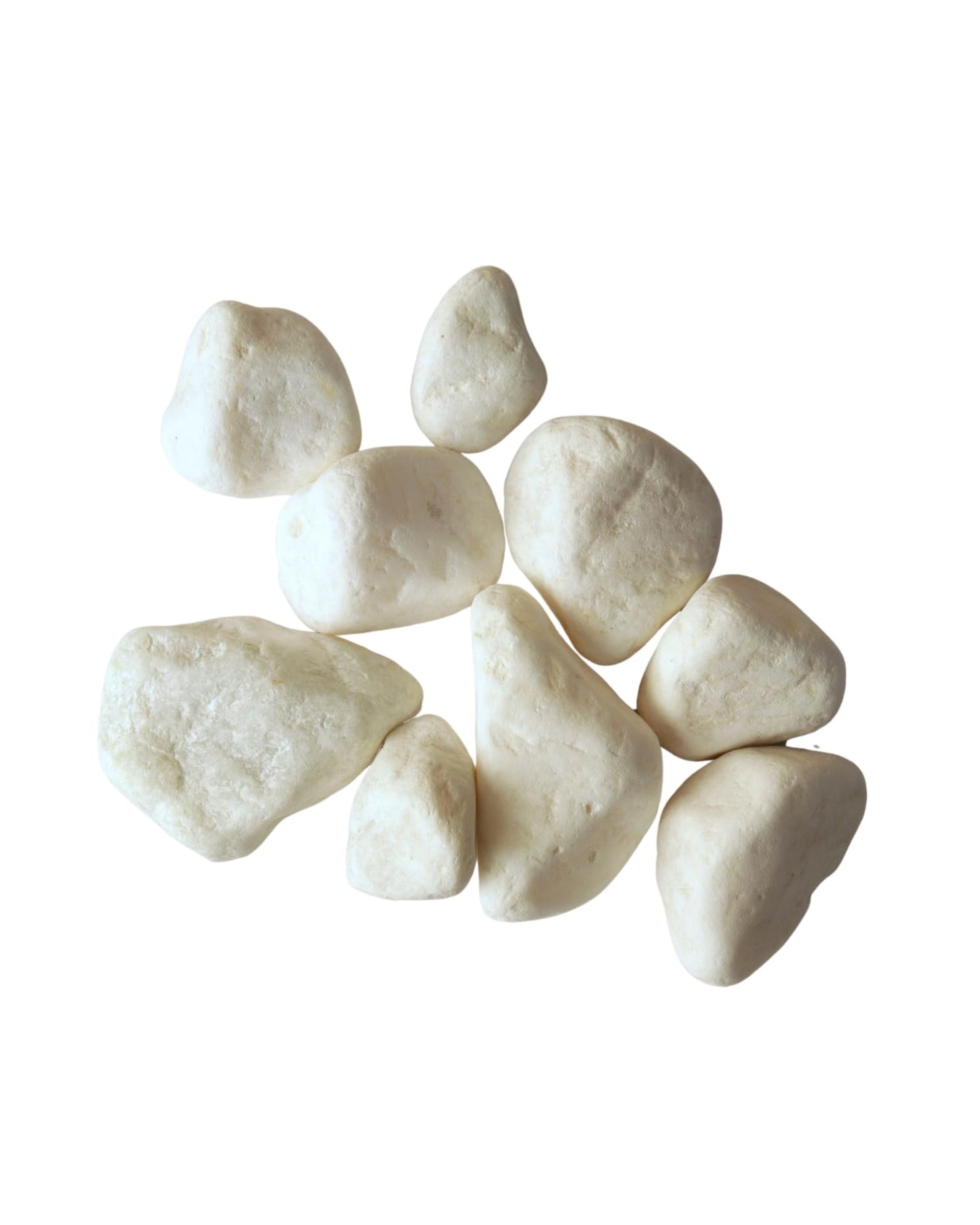 Premsons® Rough Decorative Pebbles - White Stones - For Aquariums Garden Lawn Plant Pots Vases Filler Home Office Decor Fish Tank - Smooth & Round River Rocks - X-Large Size 2.5-4 cm - 1.5 kg Pack