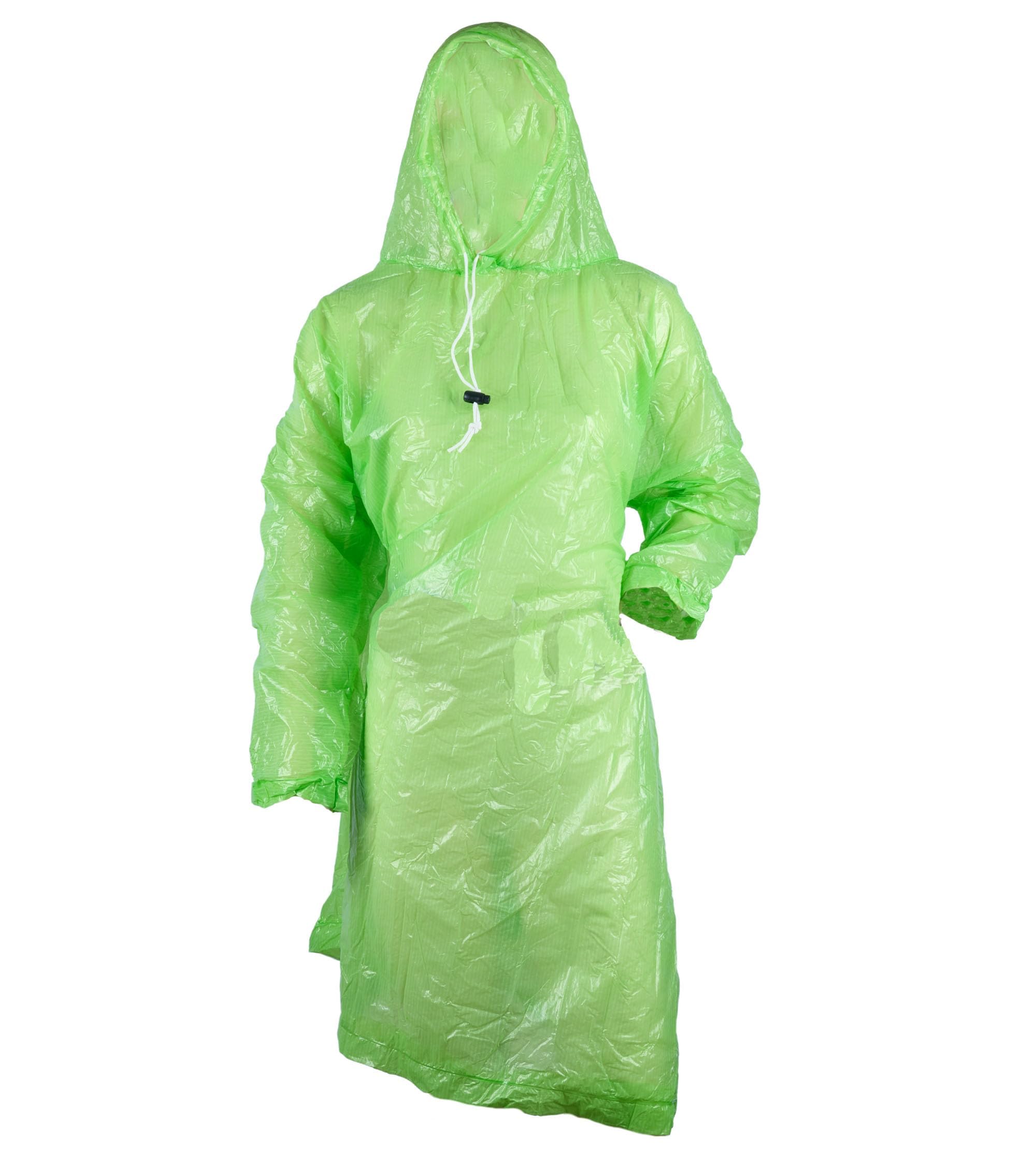 Premsons® Reusable Raincoat Poncho with Hood for Women & Men - Unisex Outdoor Rain Poncho for Adult Boys Girls - Waterproof Lightweight Packable One Size Fits Most Rainwear with Sleeves - Pack Of 3
