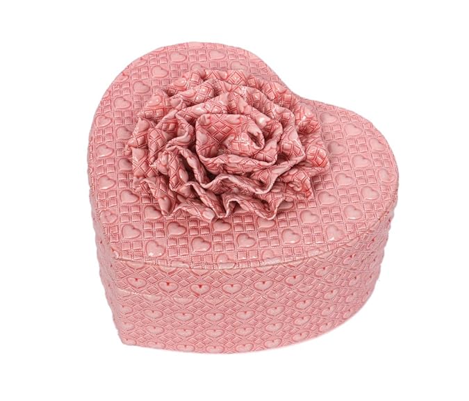 Premsons® Heart-Shaped Jewellery Box – Portable Classic Leatherette Organizer for Women – Elegant Multi-Layer Storage Case for Rings, Earrings & Accessories