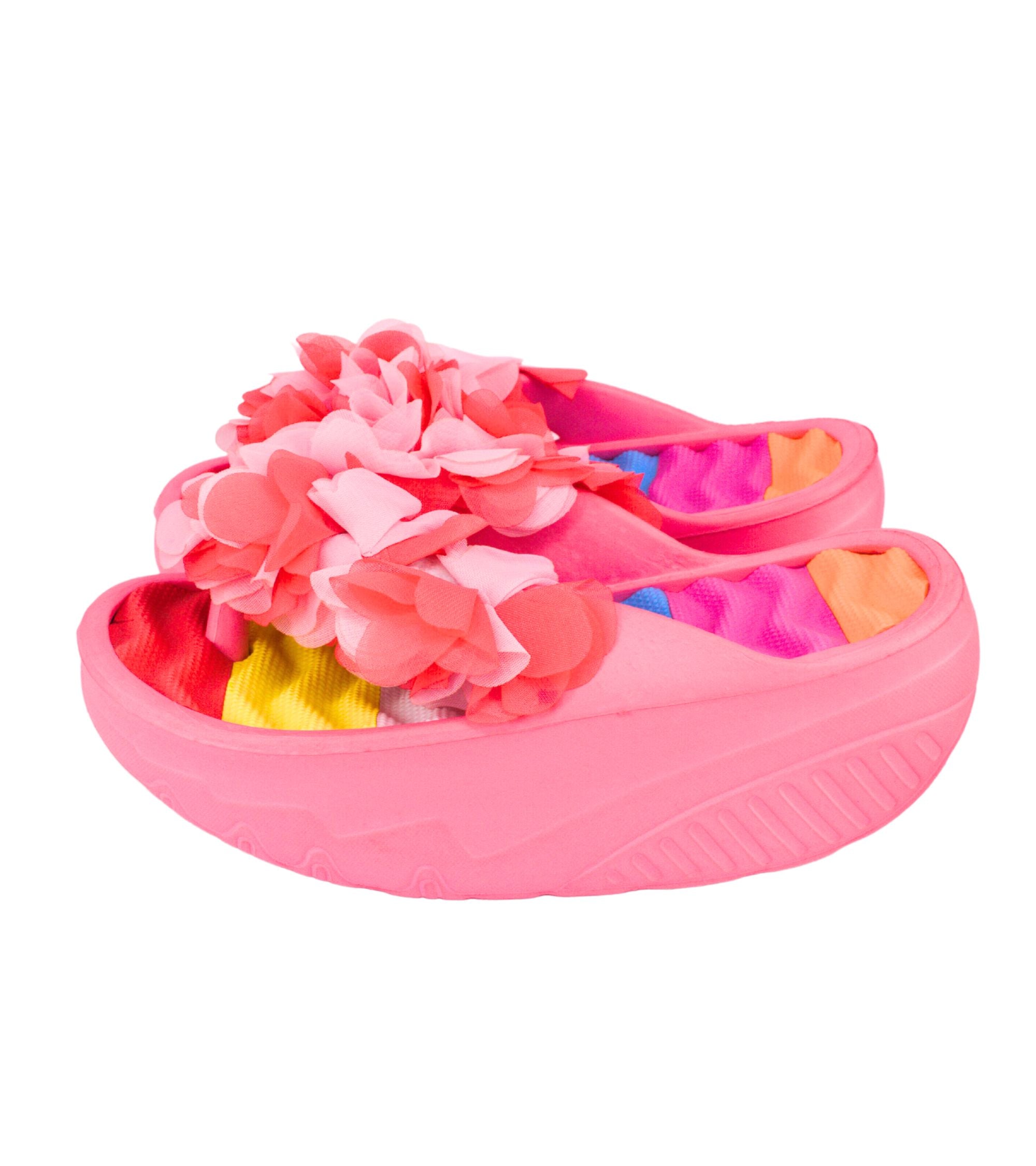 Premsons® Women's Floral Wedge Sandals - Casual Platform Beach Vacation Footwear - Flip Flop Slippers for Pool Holidays
