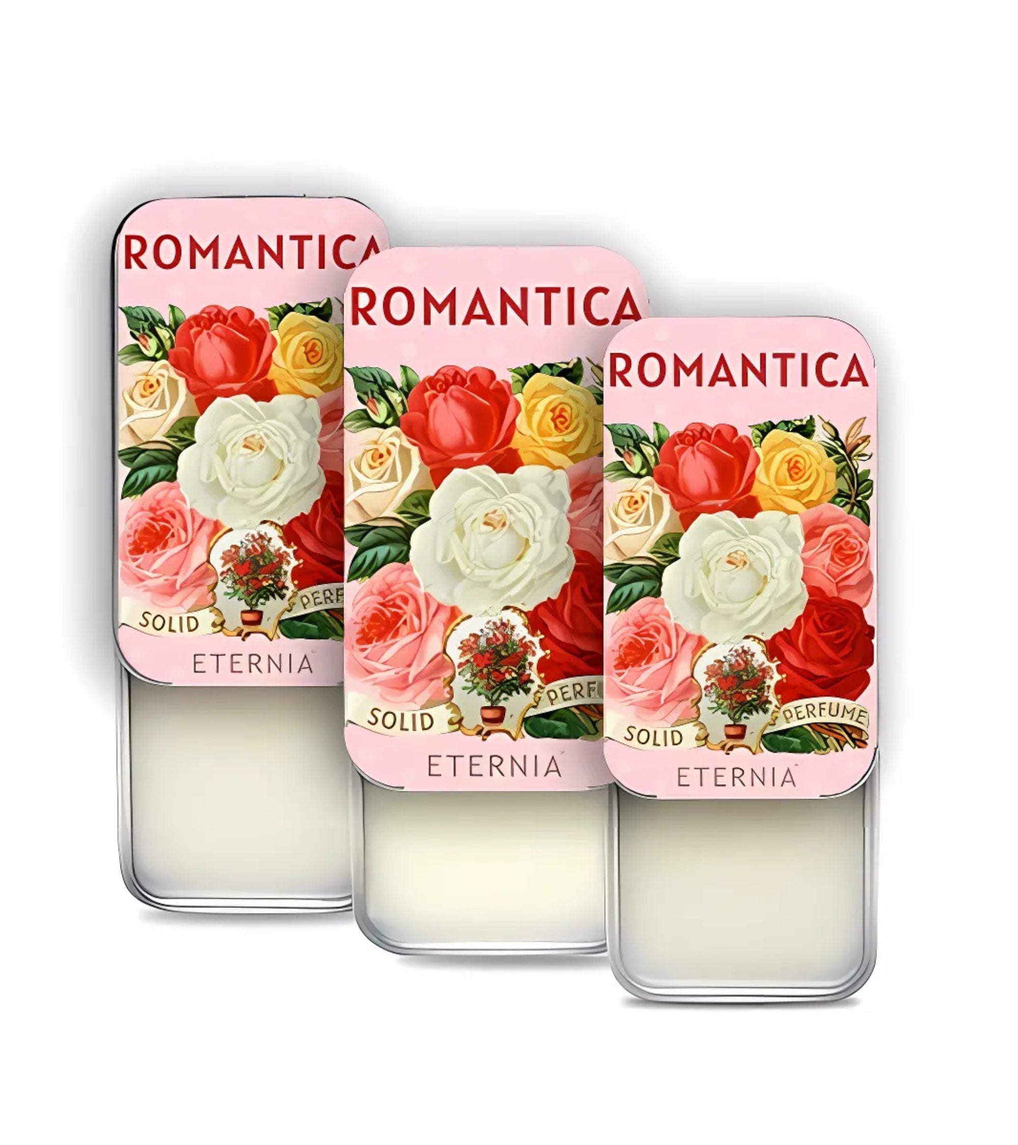 Eternia® Romantica Solid Perfume – Pack of 3 Long-Lasting Floral Balm Fragrances for Women | Travel-Friendly & Pocket-Sized