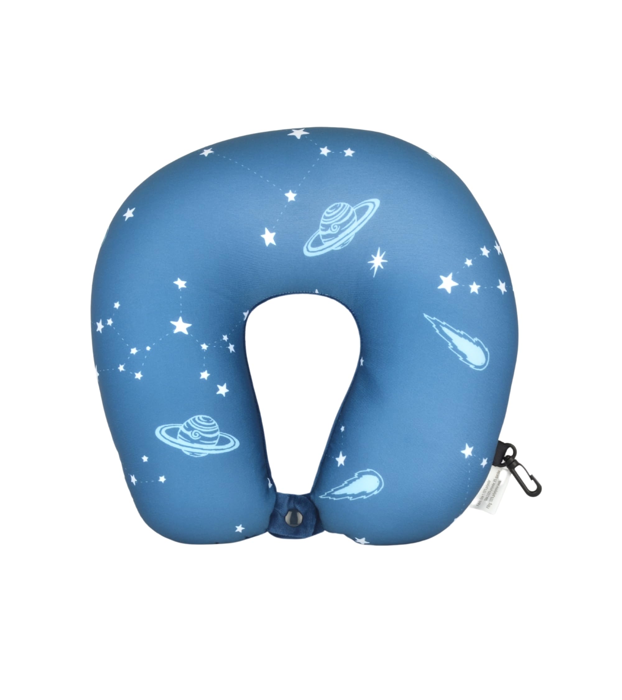 Cushy® Travel Neck Pillow with 360-Degree Head Support - Micro Beads Luxury Soft Pillow for Sleeping Rest - Home Travel Airplane Car - Printed, Electric Blue