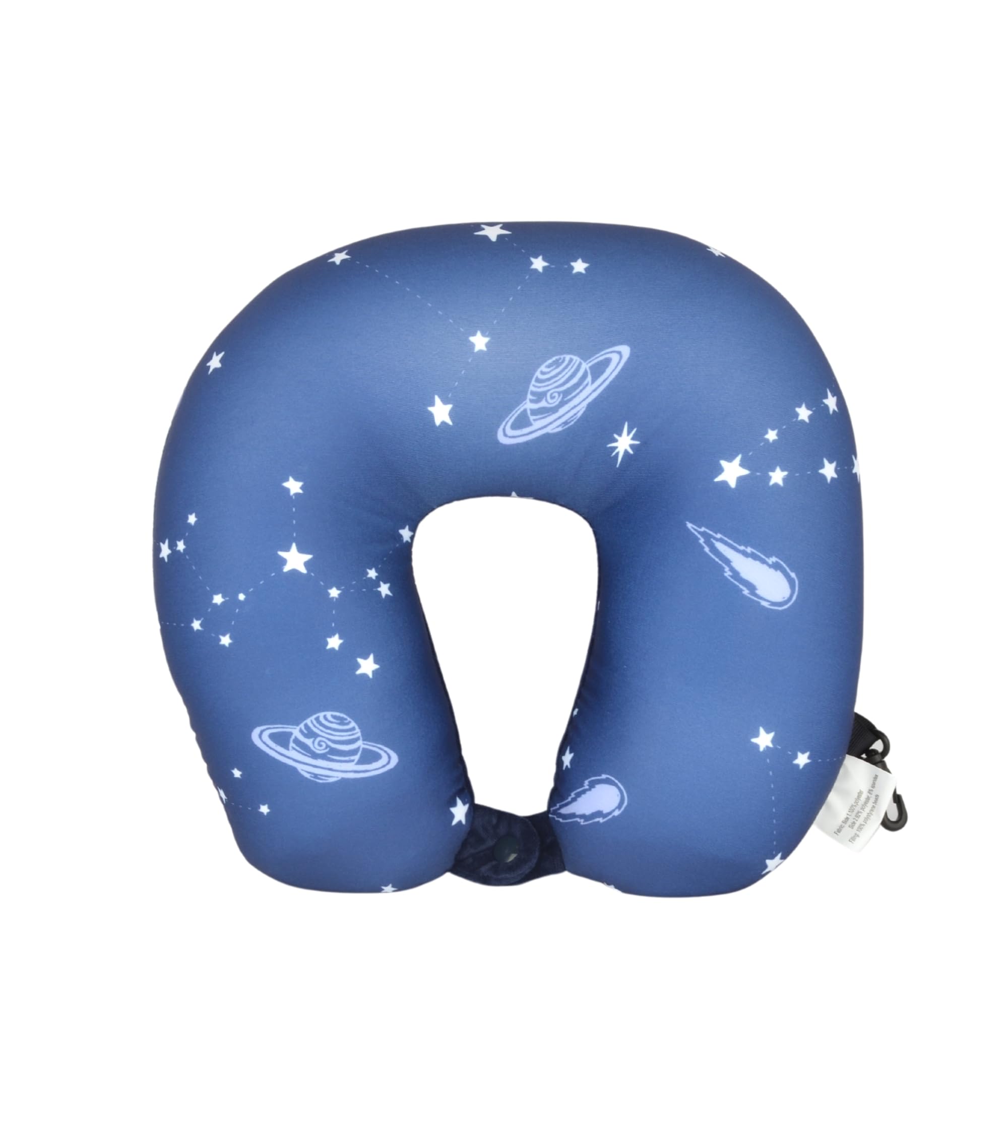 Cushy® Travel Neck Pillow with 360-Degree Head Support - Micro Beads Luxury Soft Pillow for Sleeping Rest - Home Travel Airplane Car - Printed, Royal Blue