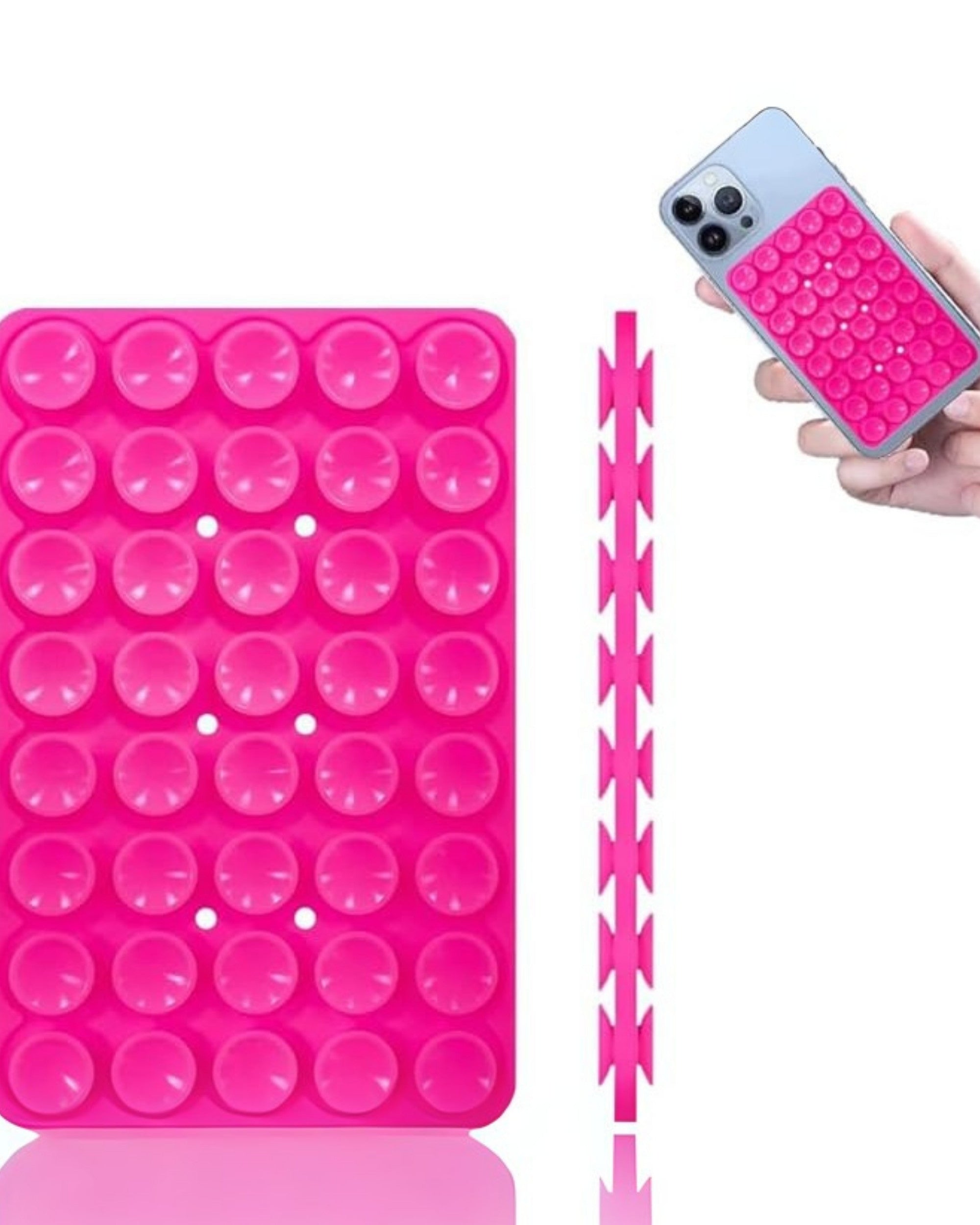 Premsons® StickyGrippy Suction Phone Case Mount – Silicone Adhesive Holder for iPhone & Android | Hands-Free Mirror & Shower Stand, Fidget Toy for Videos, Selfies & More