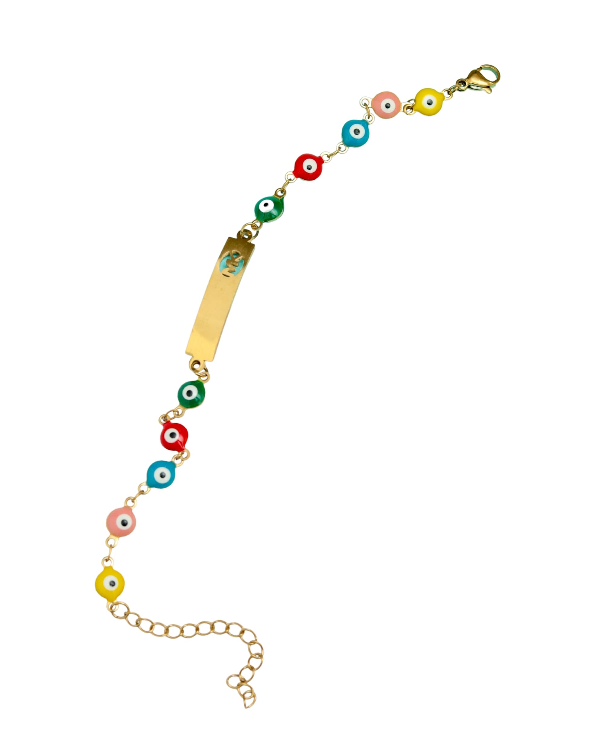 Premsons® Stainless Steel Evil Eye Bracelet – Gold-Plated Protection Charm for Women & Girls - Multicolor