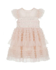 Blush Layered Lace Party Dress for Girls Elegant Ruffle Tulle Occasion Wear Default Title