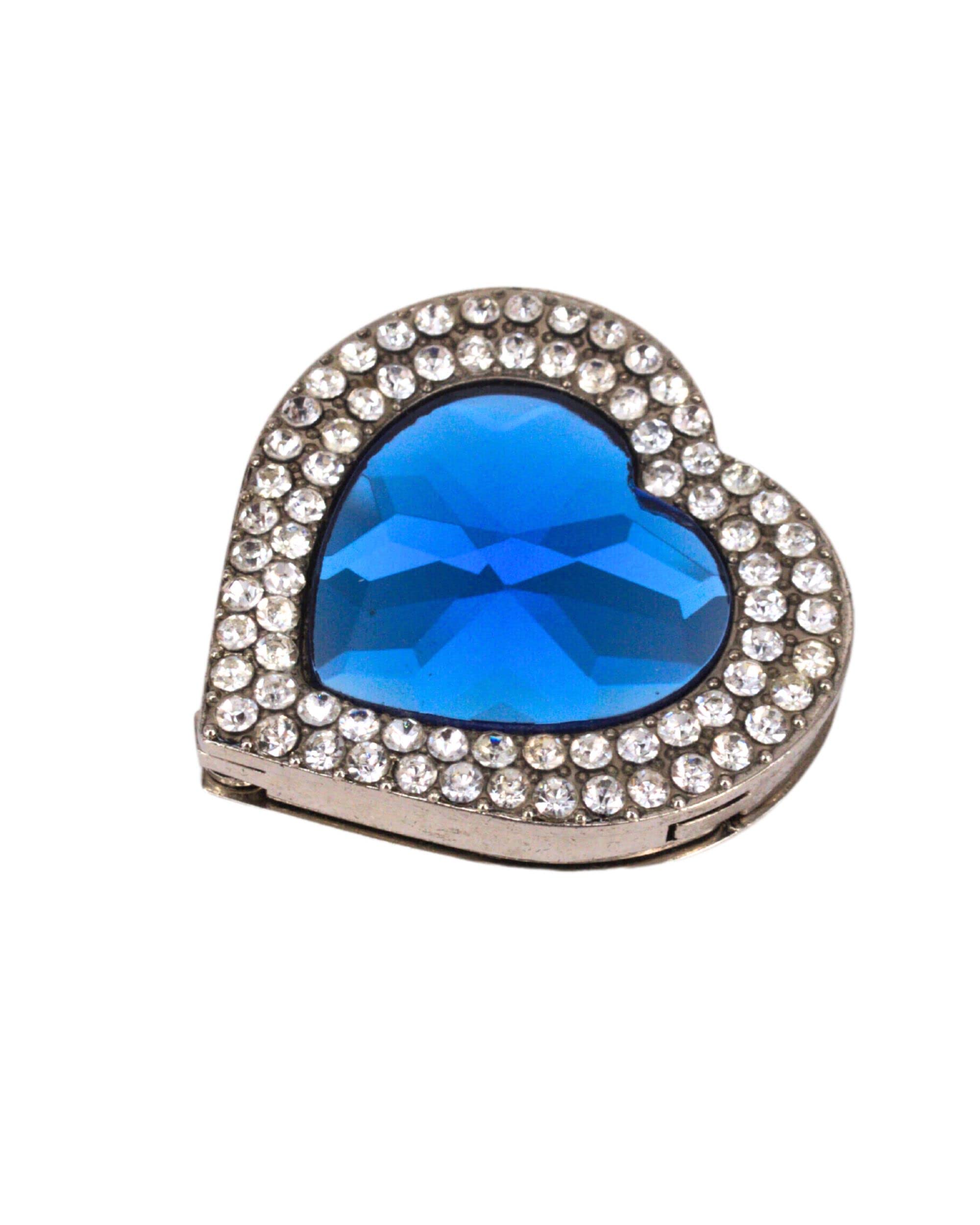 Premsons® Foldable Purse Holder Hook - Handbag Hanger for Table Desk - Bling Rhinestone Bag Holder for Women - Heart Shape