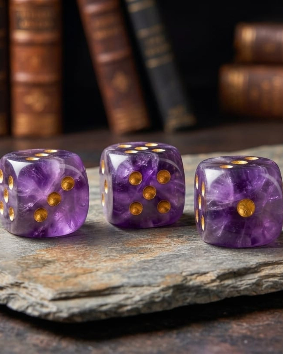 Premsons® Stone Dice Set for Board Games | Pack of 3- Purple
