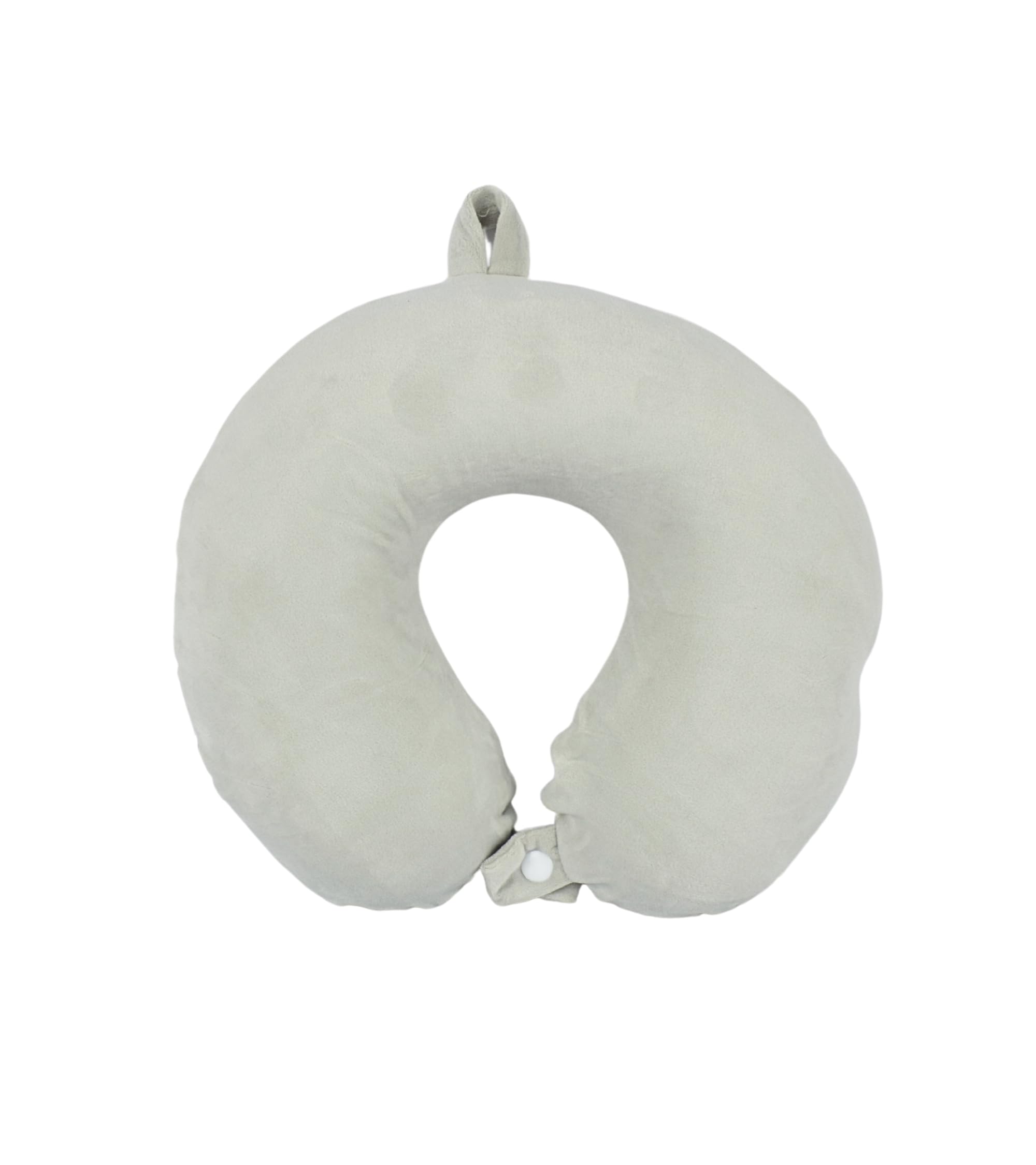 Cushy® Travel Neck Pillow with 360-Degree Head Support - Memory Foam Luxury Soft Pillow for Sleeping Rest - Home Travel Airplane Car - Plain, Light Grey