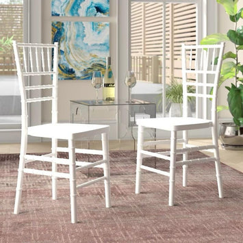 Premsons® Chiavari Wooden Chair - Luxurious Elegant Seating for Wedding, Party, Home, Dining Room & Office - White