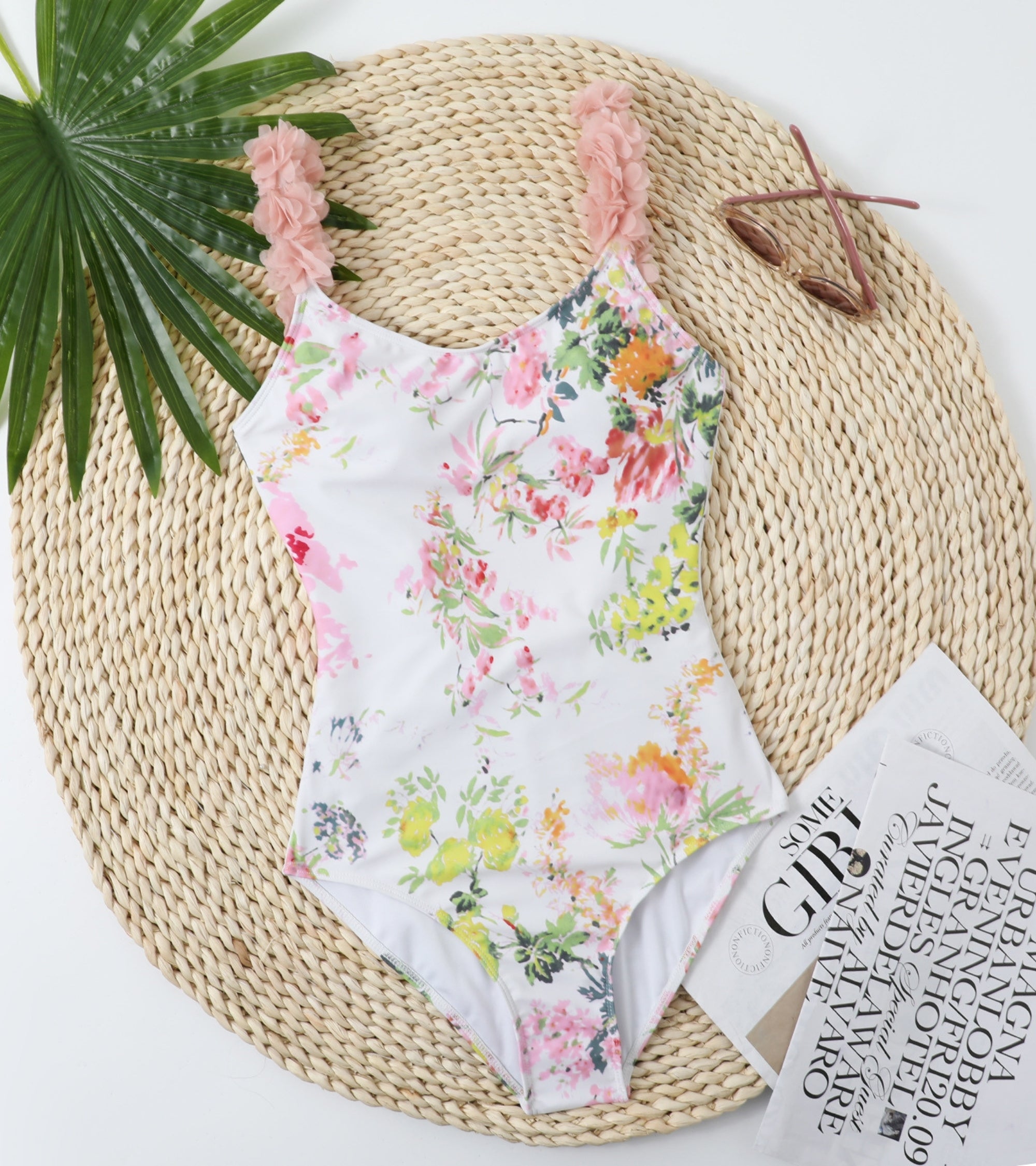 Premsons® 2-Piece Swimsuit Set – Deep V-Neck Printed Monokini with Tummy Control & Elegant Cover-Up Skirt for Beach, Pool & Vacation Wear