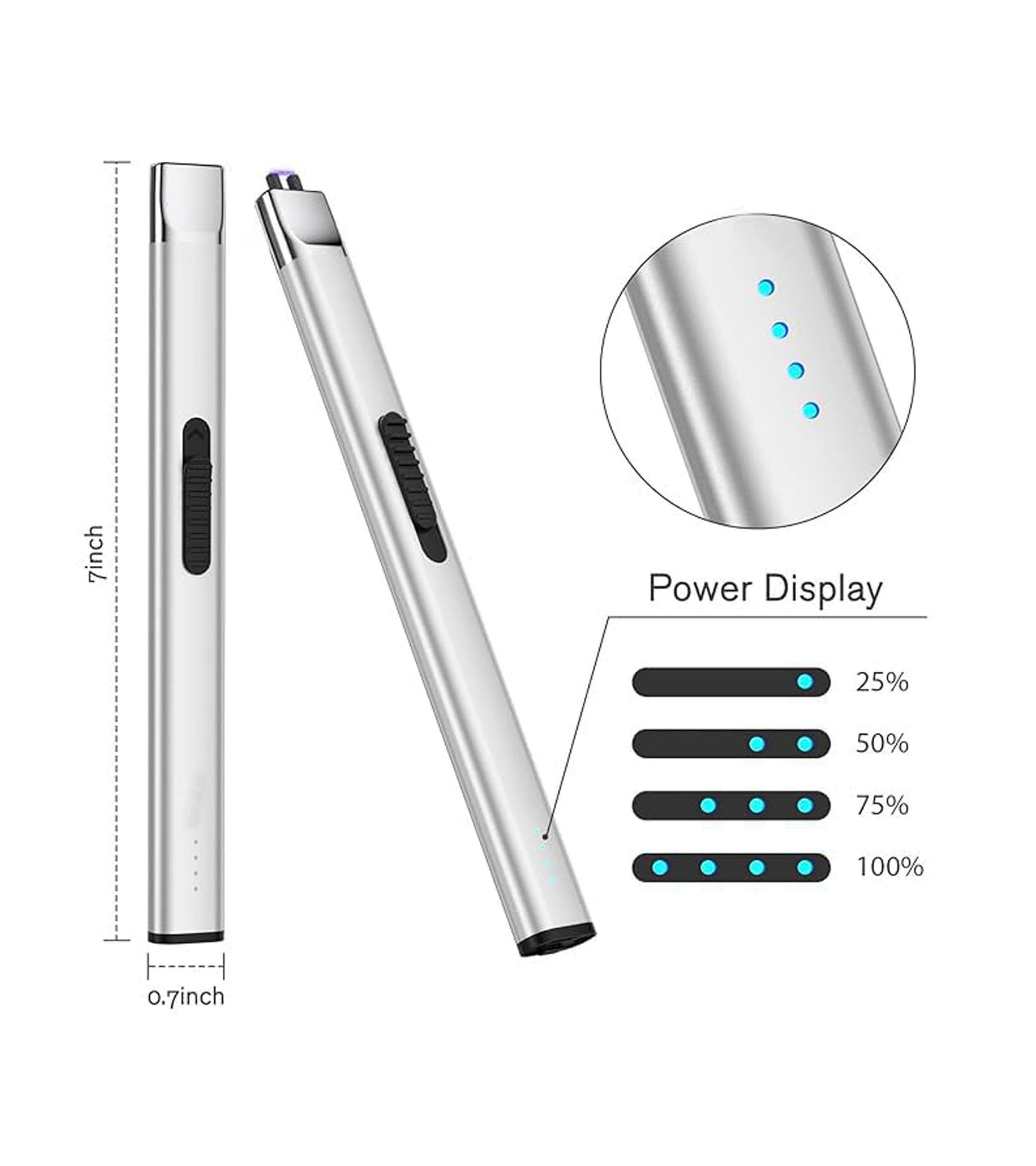 Premsons® Flameless USB Electric Lighter with Safety Lock – Rechargeable Arc Lighter for Candles, BBQ, Camping, Gas Stove & Birthday Use