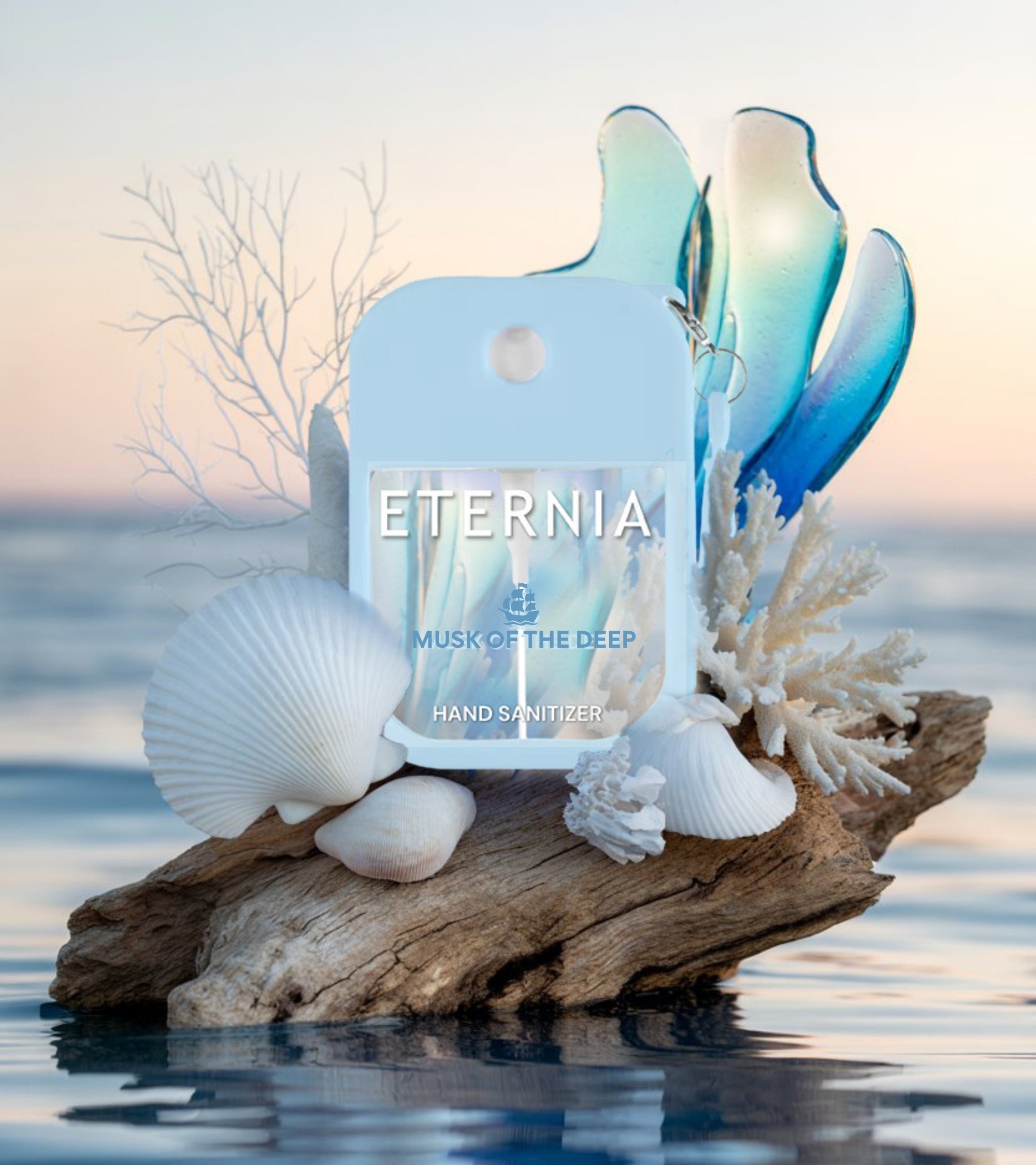 Eternia® Hand Sanitizer Spray - Hydrating Moisturizing Power Mist - Gentle on Skin, Quick-Drying Formula, Travel Friendly - Musk of the Deep - 300+ Sprays - Pack of 2