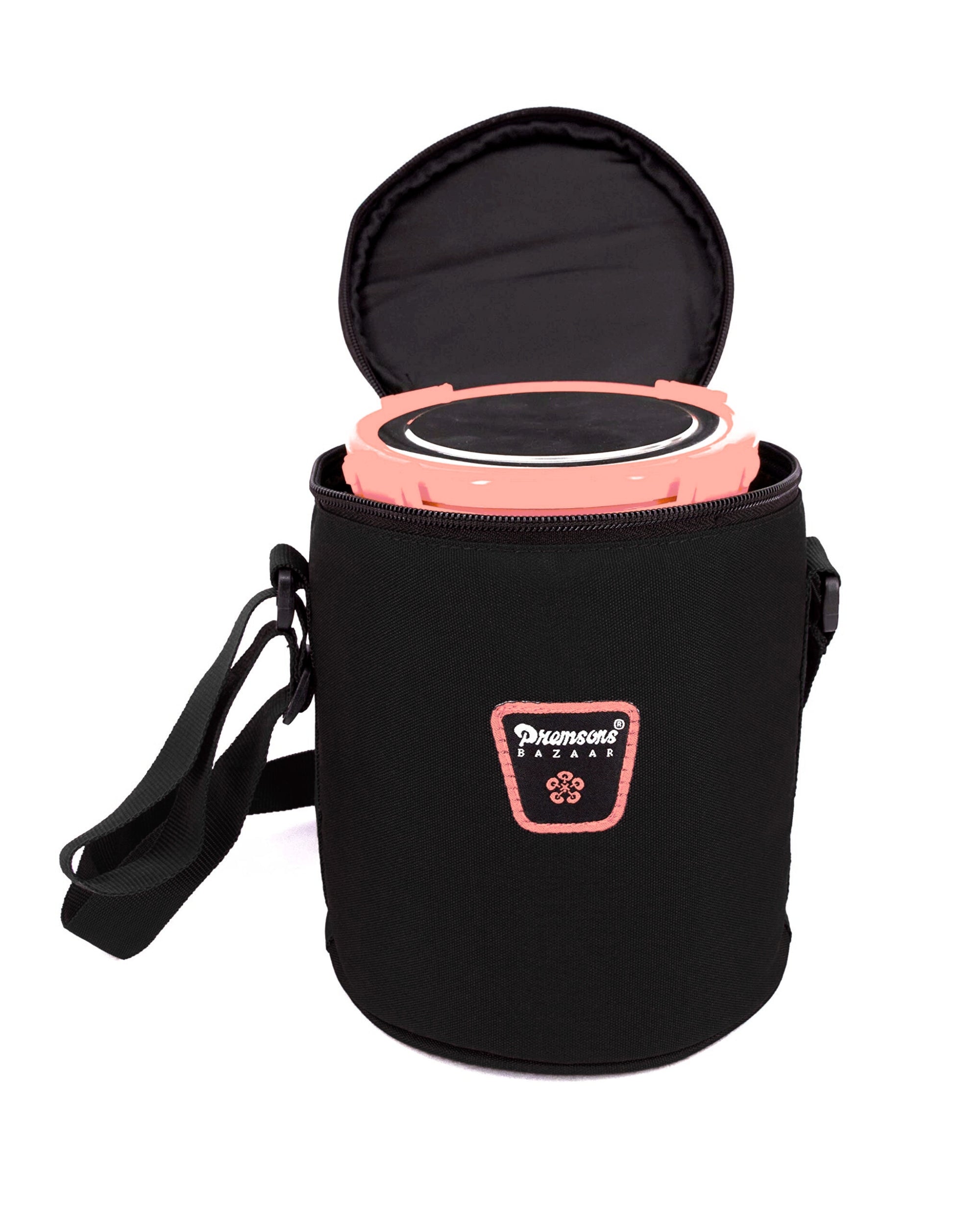 Premsons® Round Stainless Steel Lunch Box Set with Insulated Bag – Portable Tiffin for Office, Travel, and Meal Prep | Lunch Box with 3 Containers