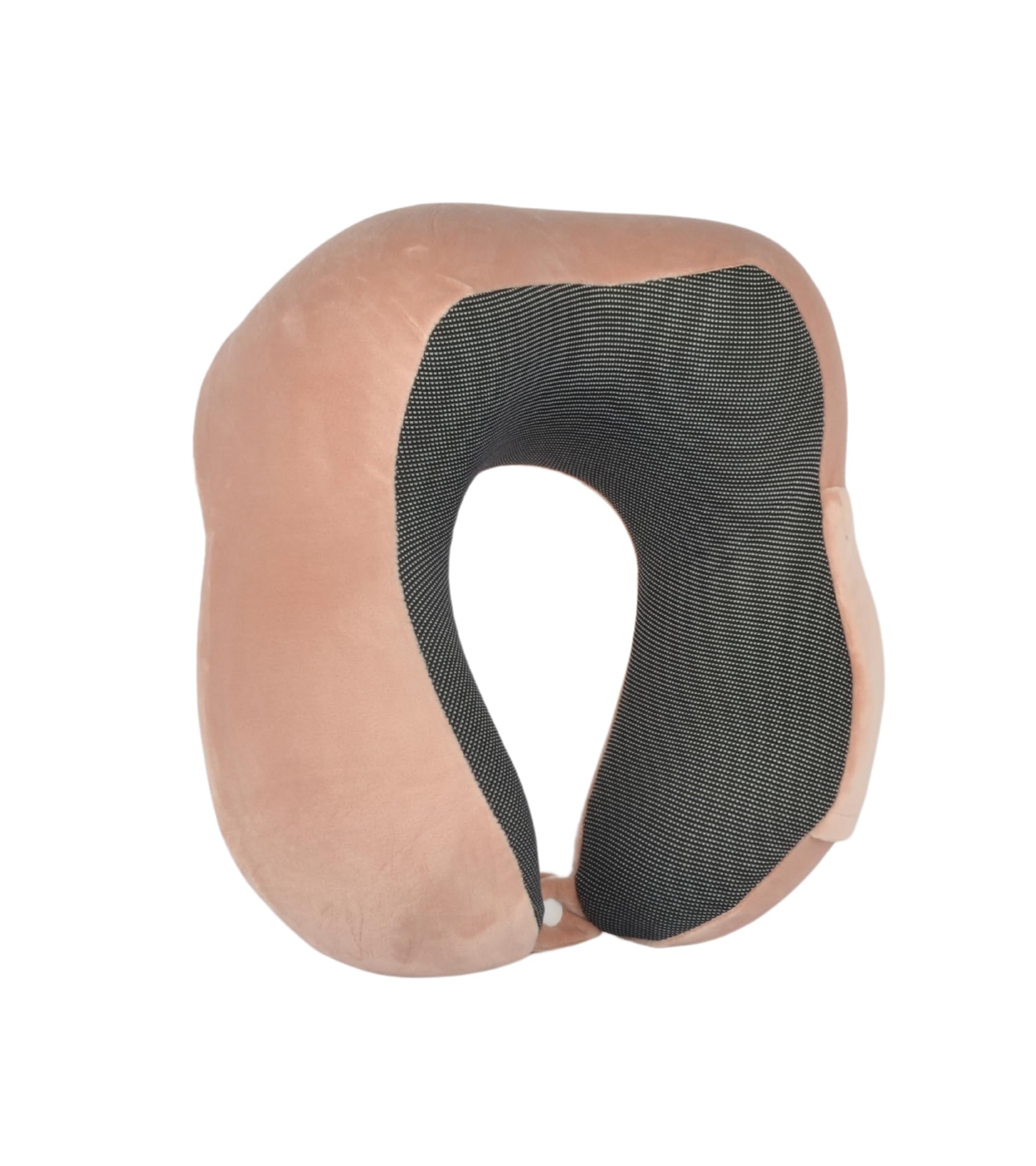 Cushy® Travel Neck Pillow with 360-Degree Head Support - Memory Foam Luxury Soft Pillow for Sleeping Rest - Home Travel Airplane Car - with Adjustable Button, Brown