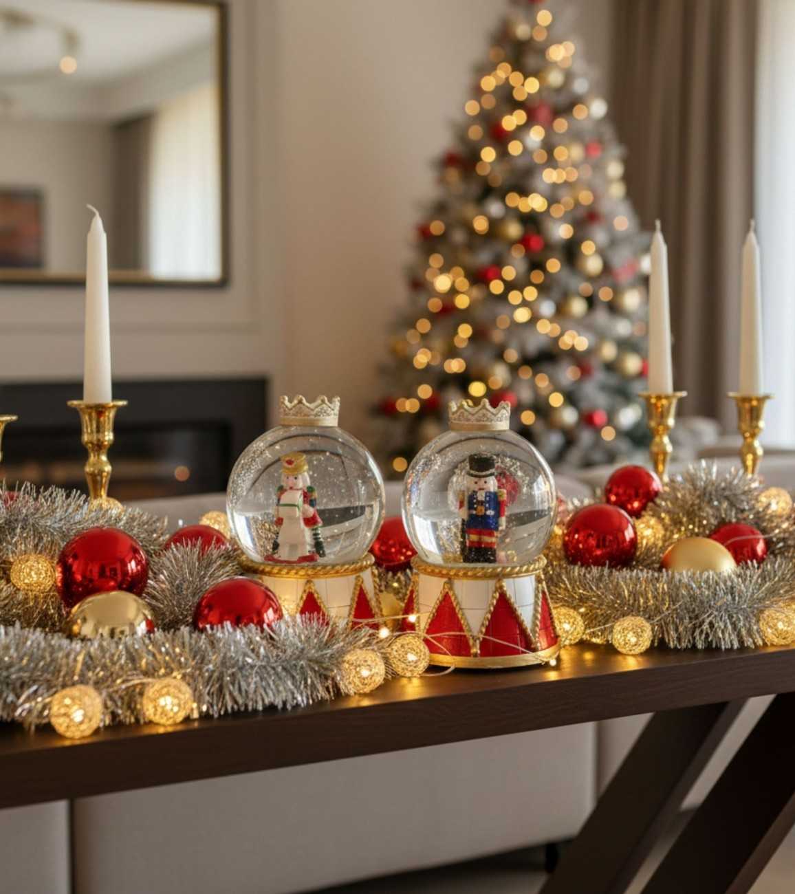 Premsons® Nutcracker Christmas Snow Globe – Festive Table Decor Gift