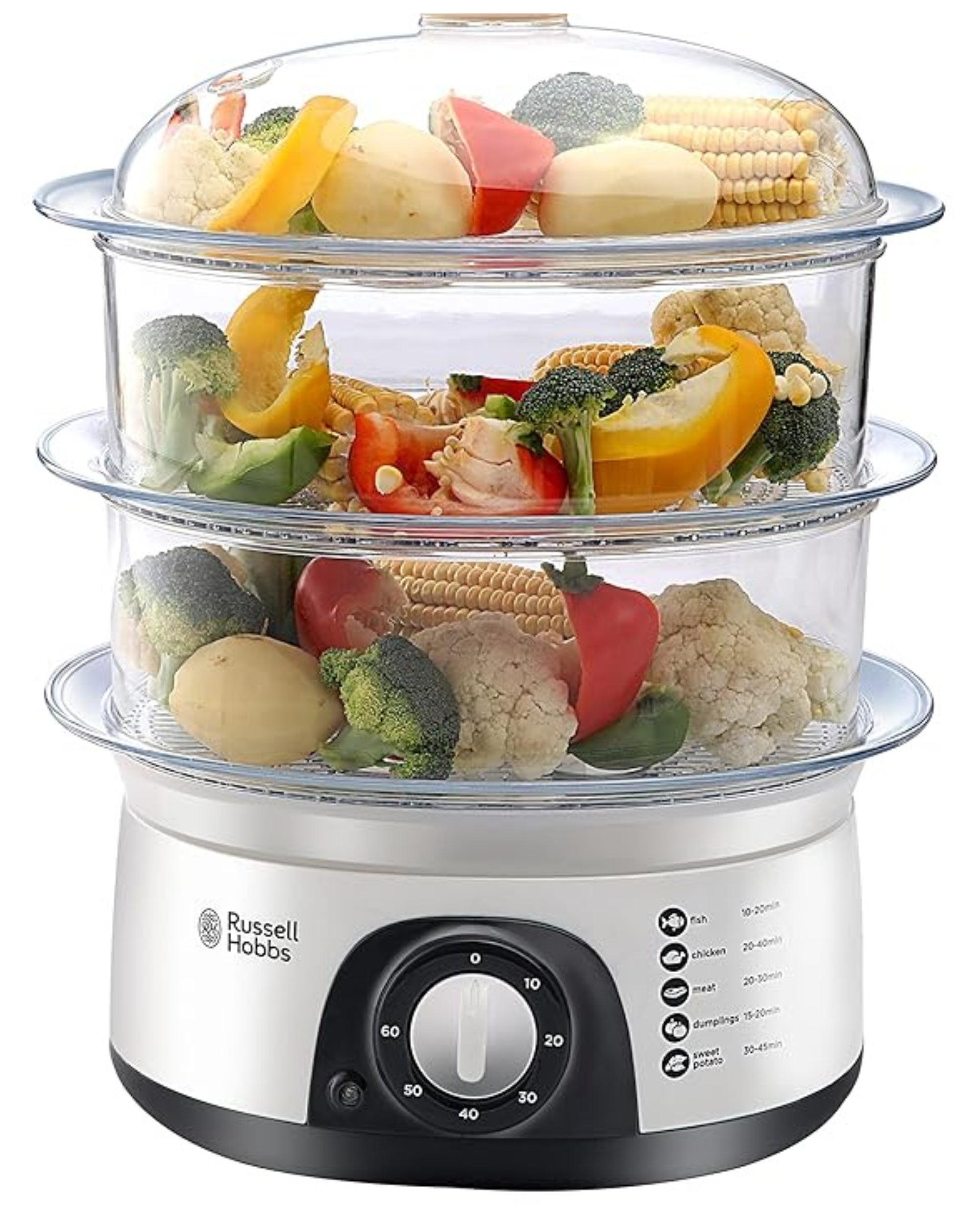 Premsons® 3-Tier Electric Food Steamer – Multipurpose Vegetable, Egg & Rice Steamer with Timer | Fast & Healthy Cooking Appliance for Kitchen