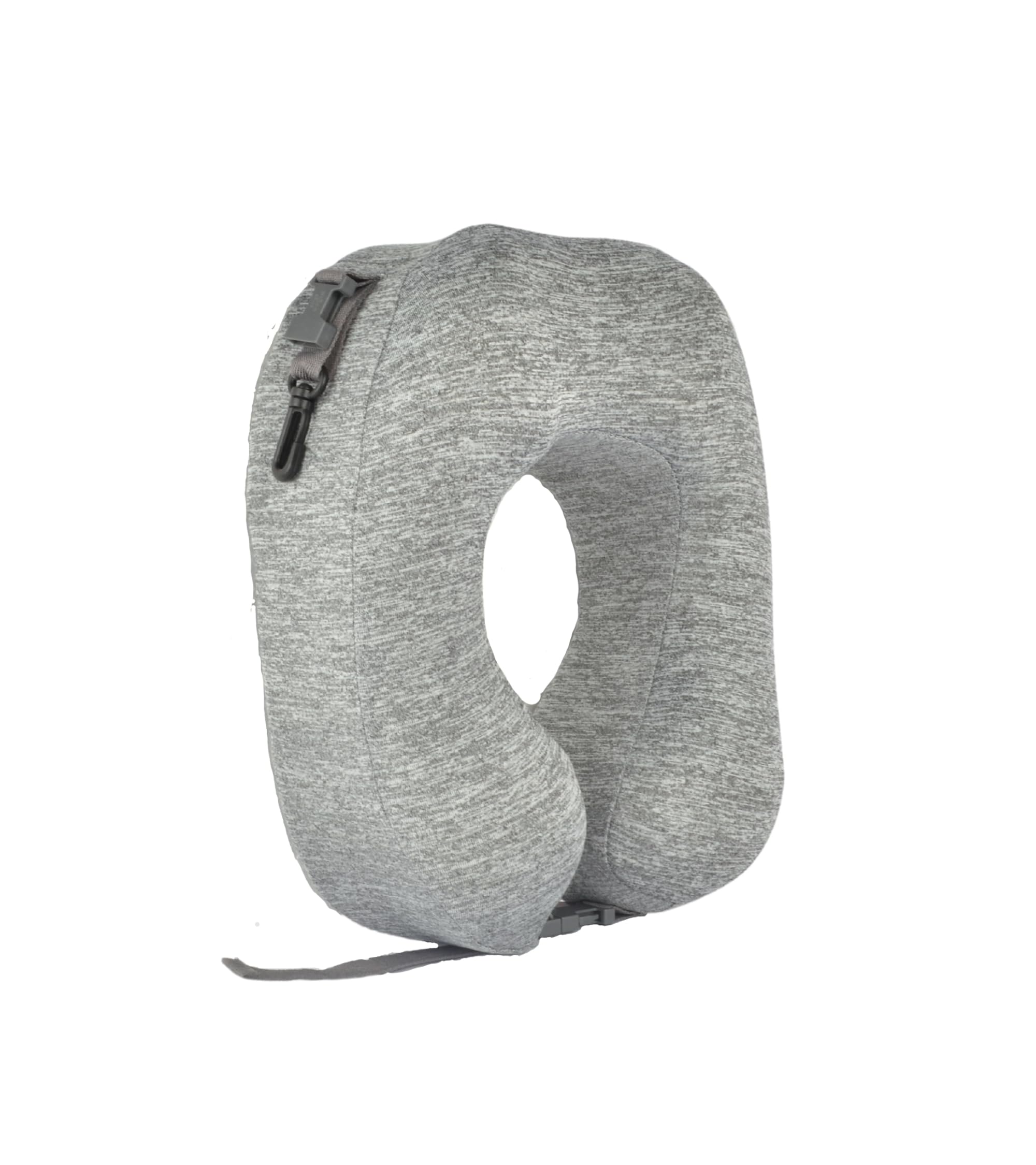 Cushy® Travel Neck Pillow with 360-Degree Head Support - Memory Foam Luxury Soft Pillow for Sleeping Rest - Home Travel Airplane Car - with Adjustable Belt, Grey