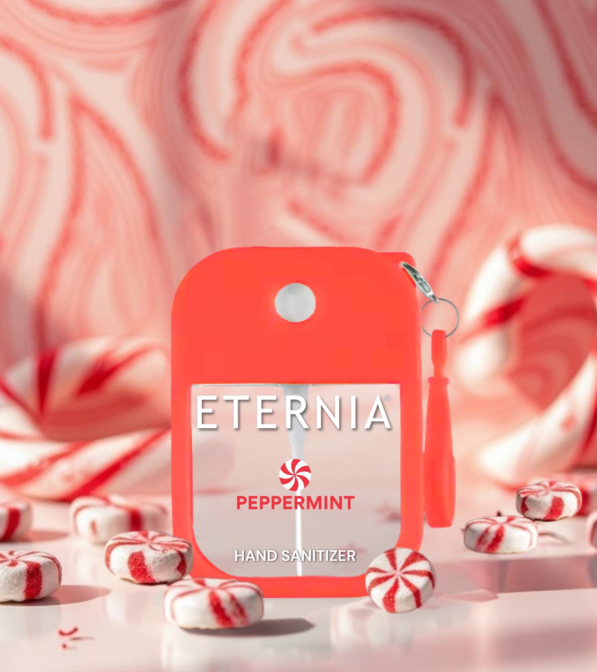 Eternia® Hand Sanitizer Spray - Hydrating Moisturizing Power Mist - Gentle on Skin, Quick-Drying Formula, Travel Friendly - Peppermint - 300+ Sprays - Pack of 2