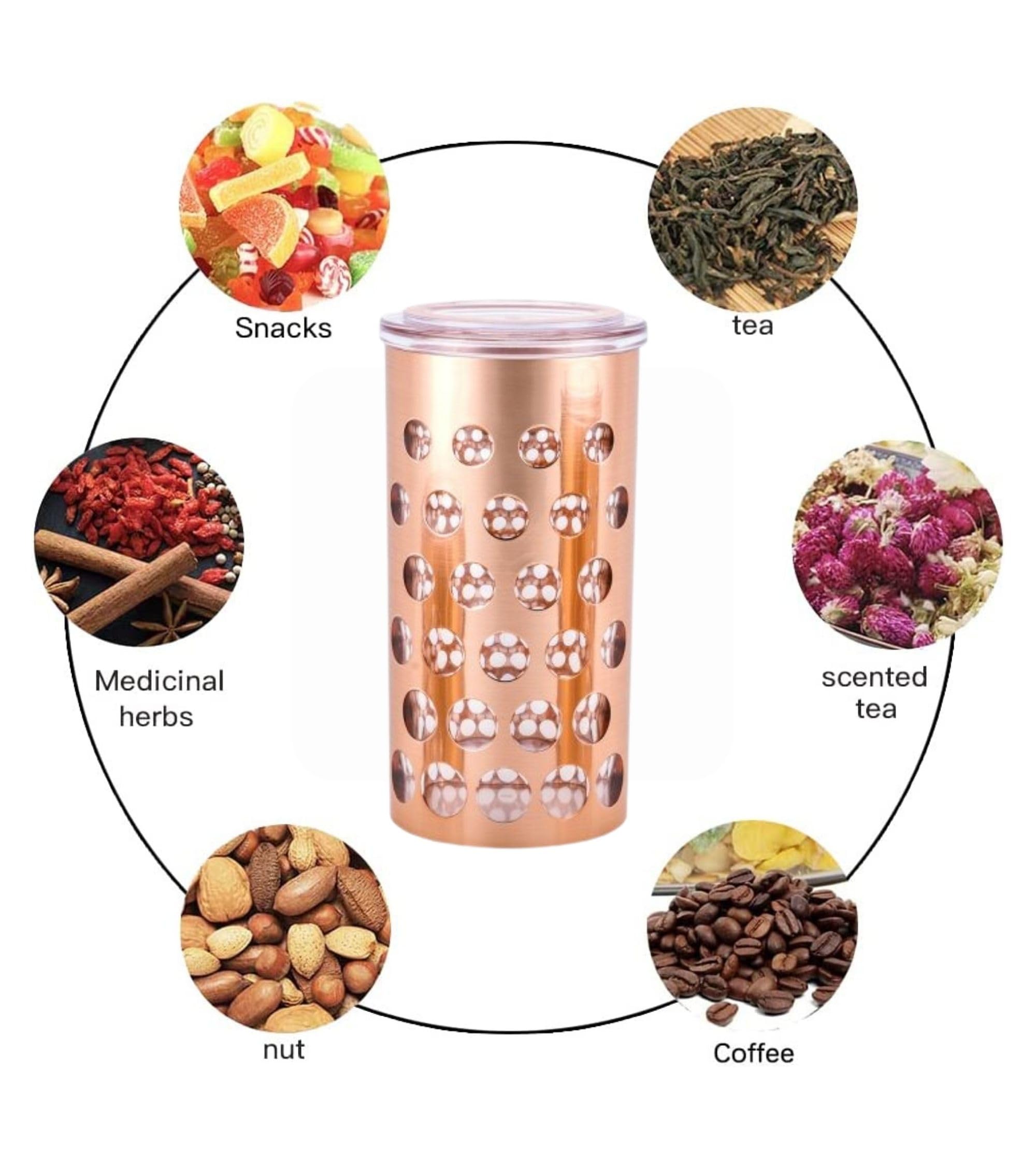 Premsons® Airtight Polka Dot Jar | Stylish Large Kitchen Storage Container for Tea, Sugar, Spices, Coffee & More