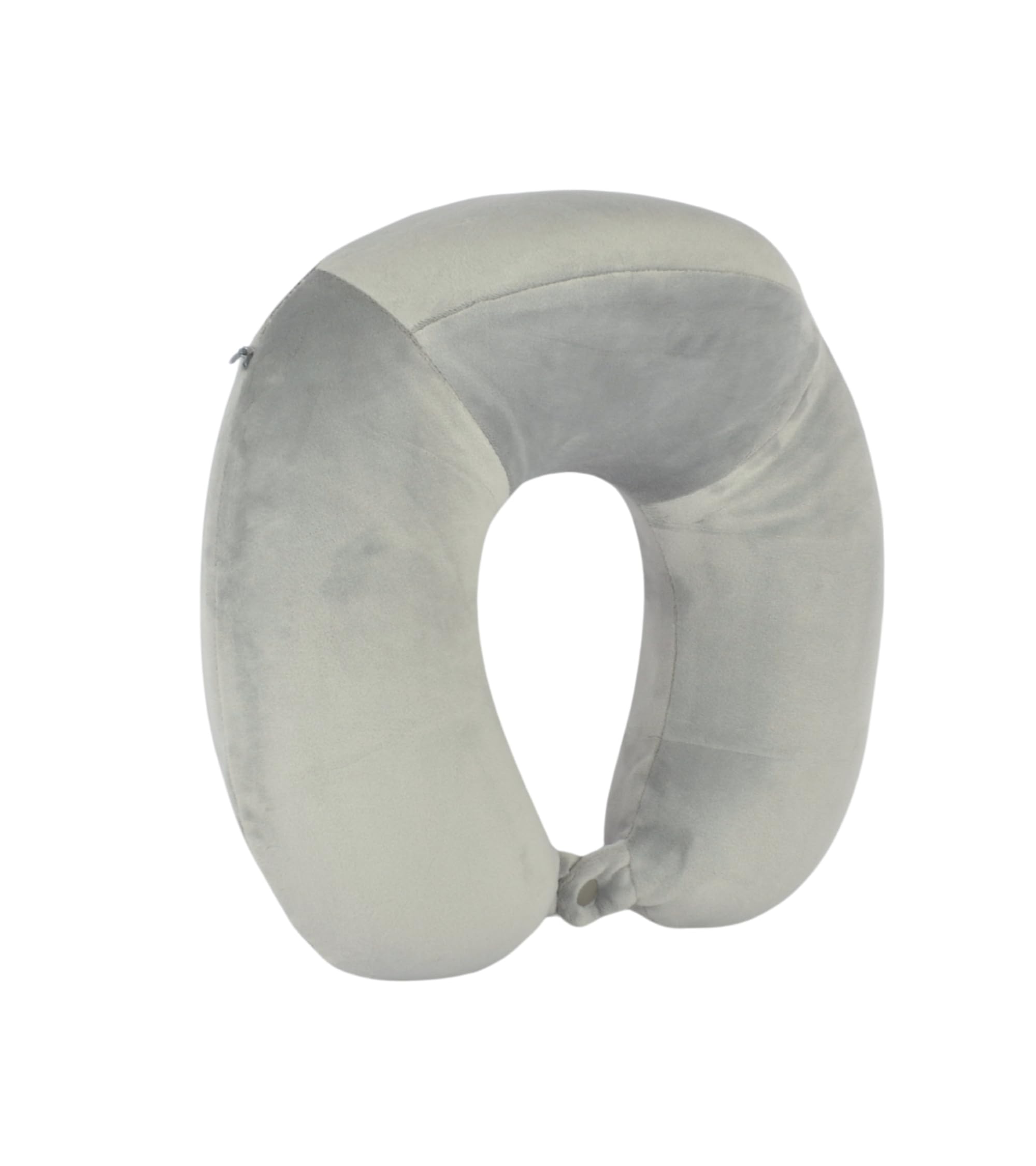 Cushy® Travel Neck Pillow with 360-Degree Head Support - Memory Foam Luxury Soft Pillow for Sleeping Rest - Home Travel Airplane Car - Zipper Closure, Grey