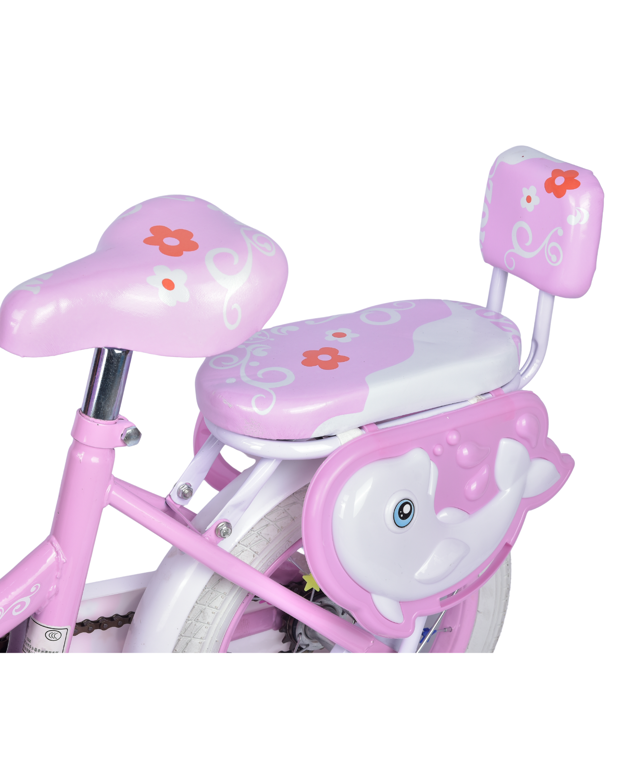 Premsons® Pink Folding Kids Bicycle with Training Wheels – Durable Foldable Girls’ Cycle with Front Basket, Comfortable Back Seat, Colorful Handlebar Streamers & Easy Storage Design