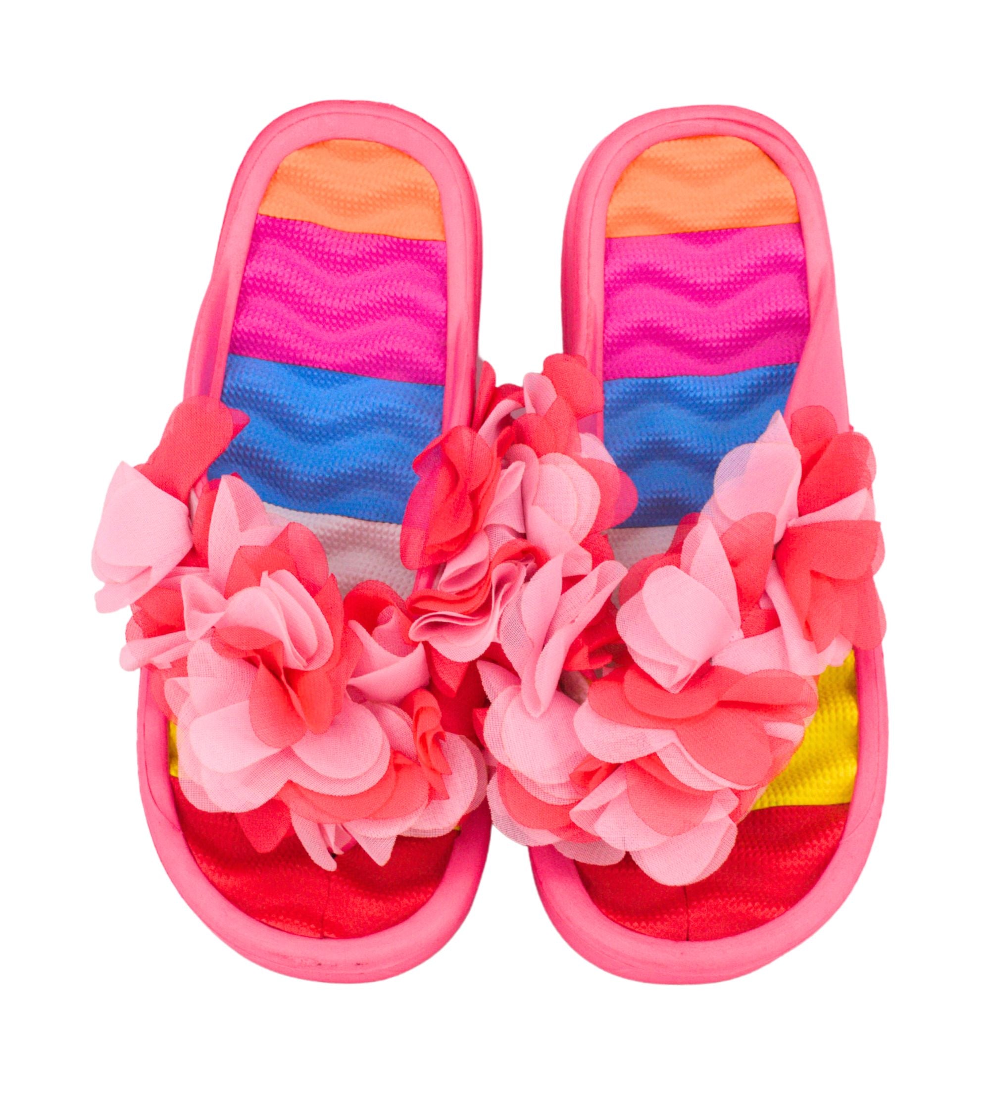 Premsons® Women's Floral Wedge Sandals - Casual Platform Beach Vacation Footwear - Flip Flop Slippers for Pool Holidays