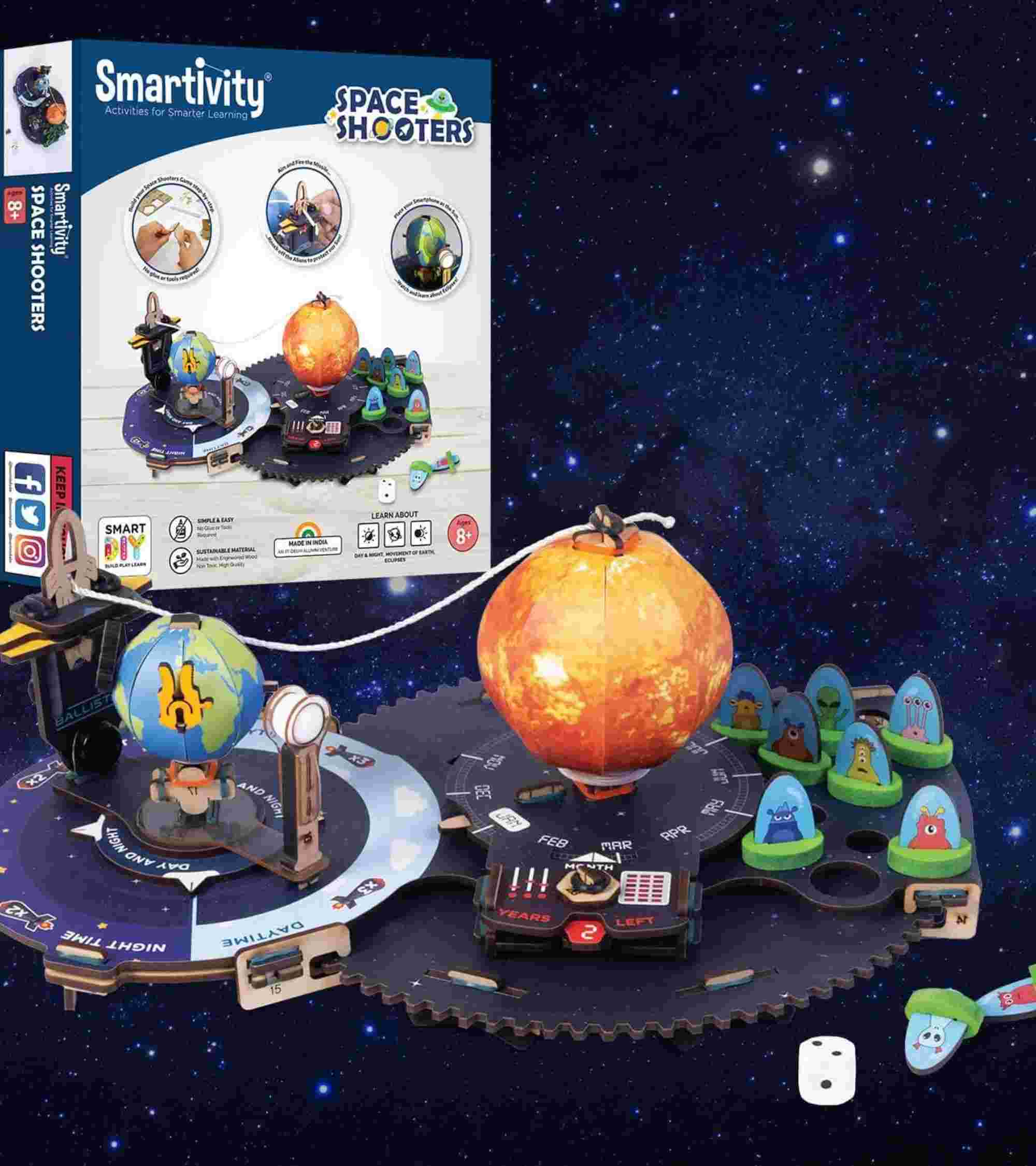 Smartivity Earth-Sun-Moon Space Toy for Kids 8-14 Years Old - Interactive 3D Model Kit