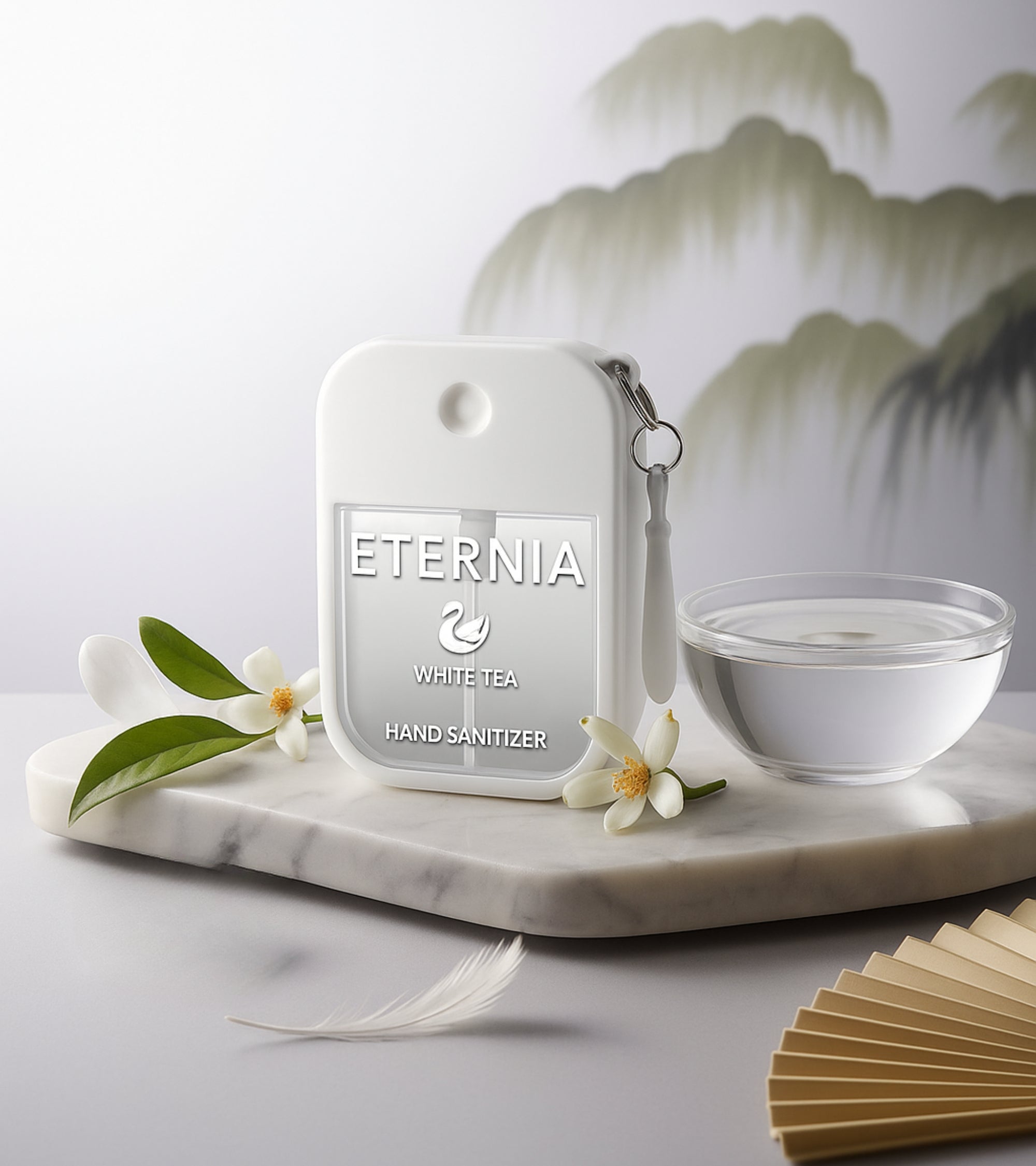 Eternia® Hand Sanitizer Spray - Hydrating Moisturizing Power Mist - Gentle on Skin, Quick-Drying Formula, Travel Friendly - White Tea - 300+ Sprays - Pack of 2