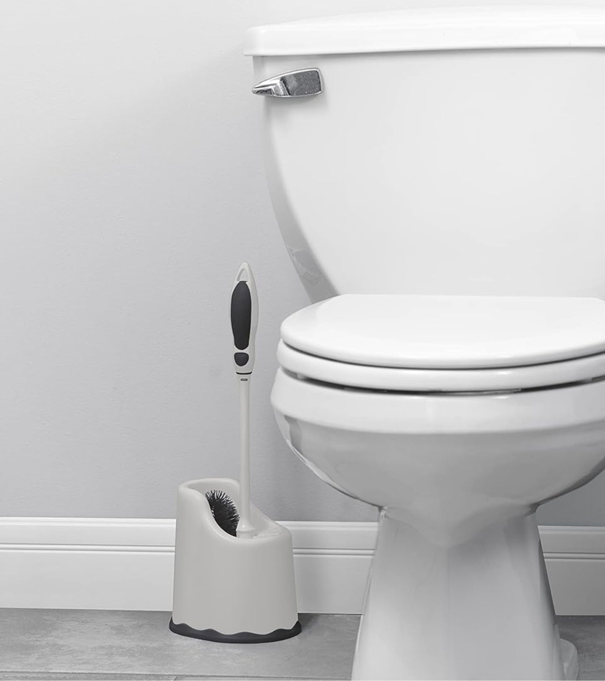 Premsons® Double Hockey Shape Toilet Brush with Holder – Bathroom Cleaning Brush for Indian & Western Toilets | Durable Toilet Cleaner with Stand