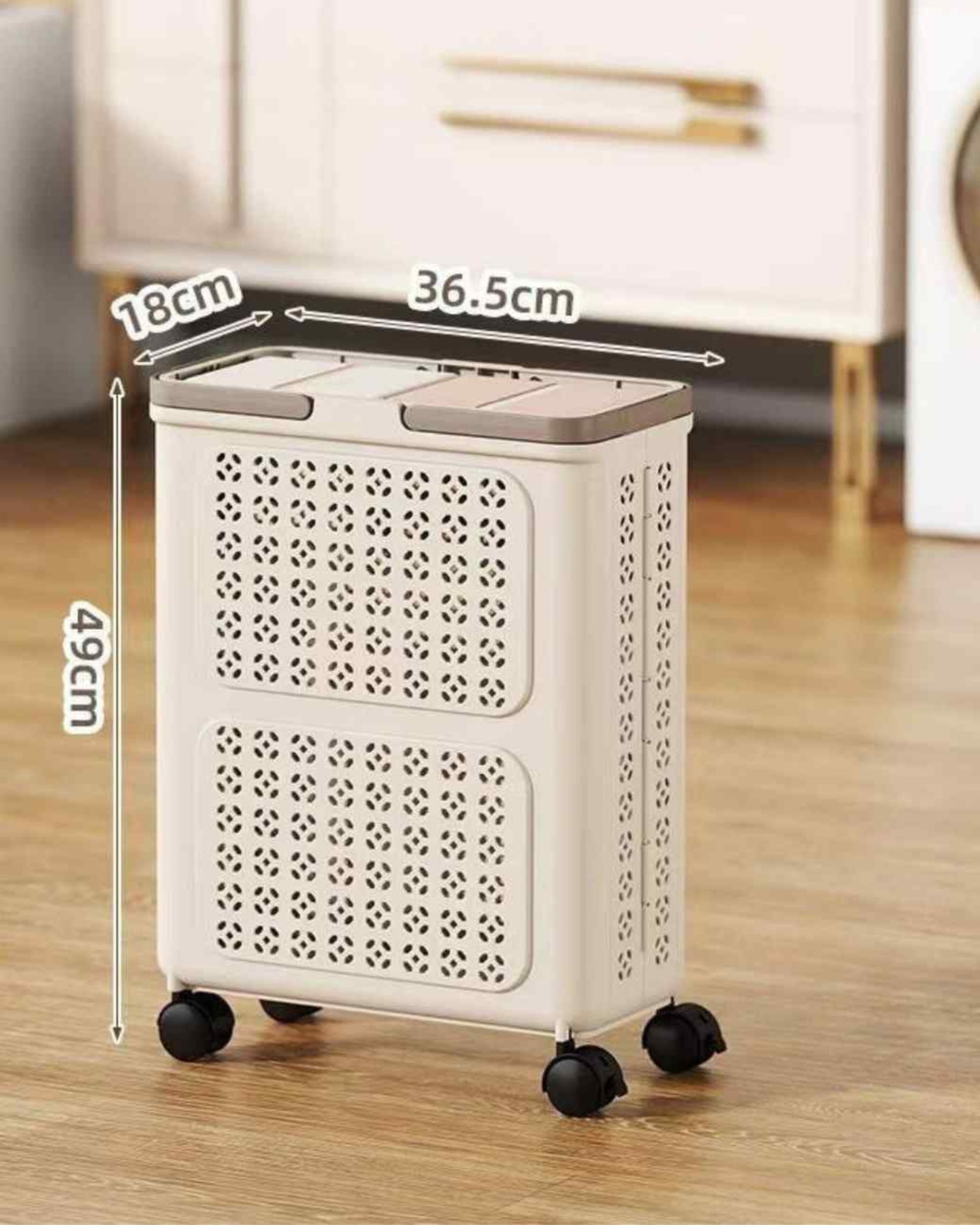 Premsons® Plastic Storage Bin with Handle & Wheels – Durable Multipurpose Organizer Box for Clothes, Toys, Laundry & Home Storage