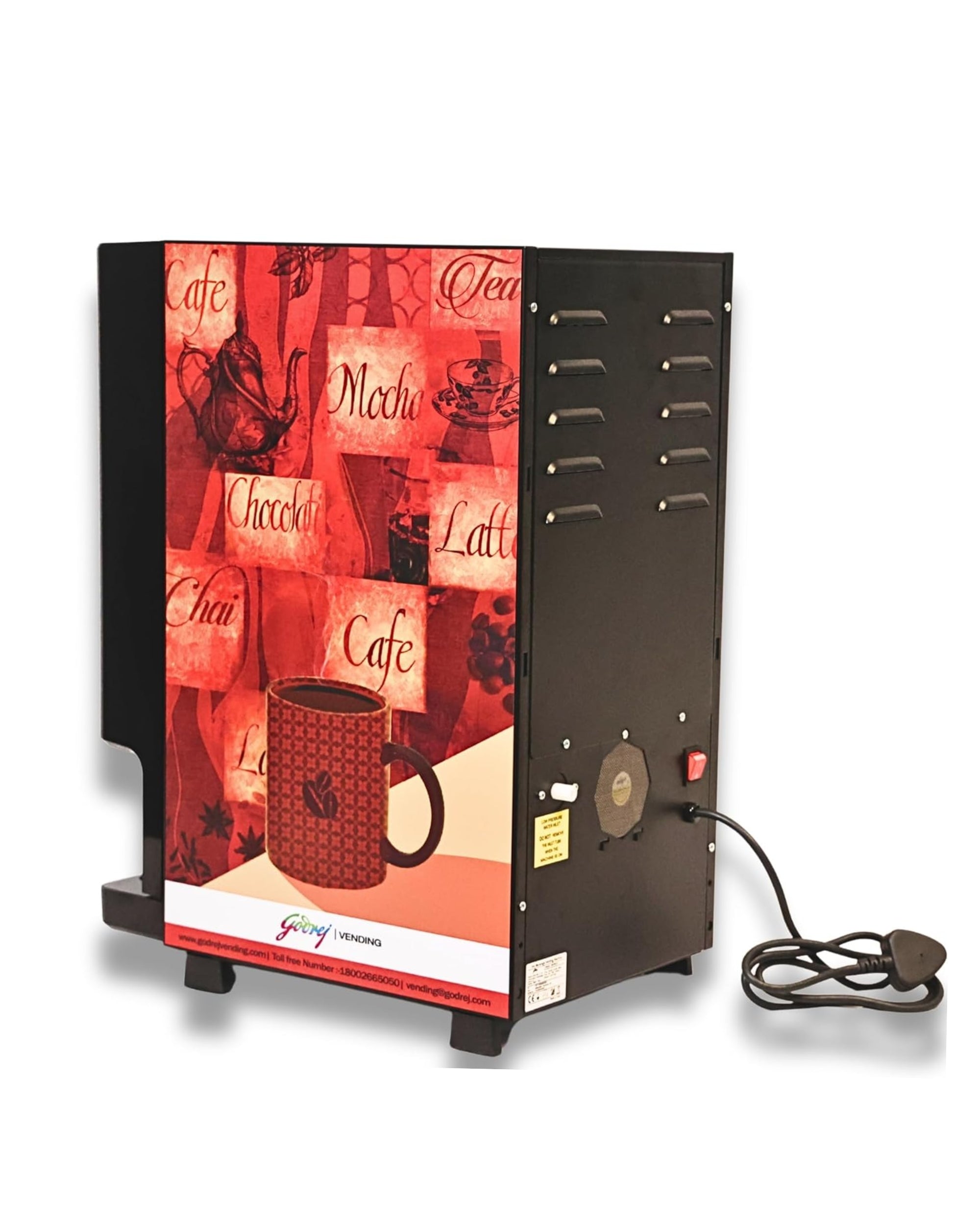 GODREJ VENDING Smart Taurus Coffee & Tea Vending Machine – 4 Canisters | Instant Premix Dispenser for Home & Office | Customizable Hot Beverages