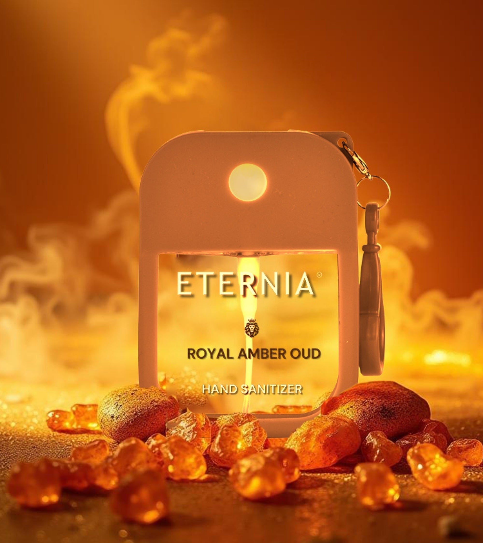 Eternia® Hand Sanitizer Spray - Hydrating Moisturizing Power Mist - Gentle on Skin, Quick-Drying Formula, Travel Friendly - Royal amber Oud - 300+ Sprays - Pack of 2