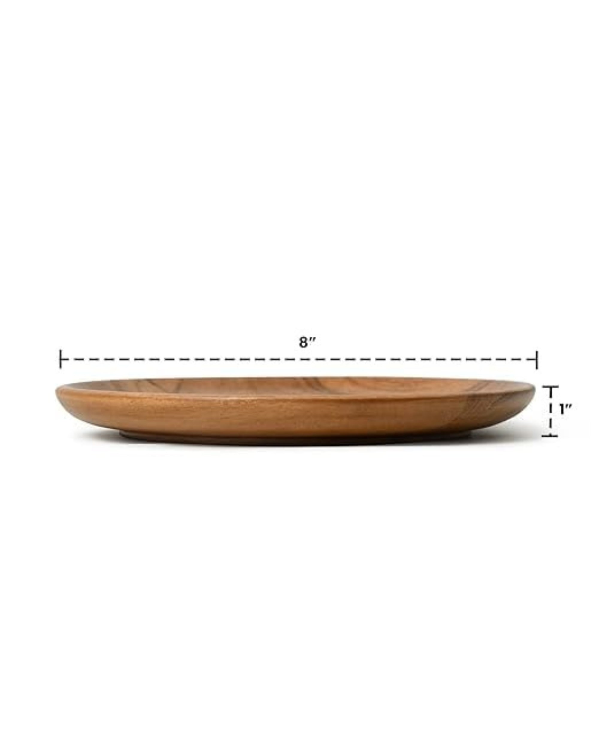 Premsons® Wooden Round Plates – Set of 6 | Multipurpose Serving Plates for Snacks, Desserts, Breakfast & More | Durable & Stylish Tableware for Home & Kitchen
