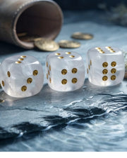 Premsons® Stone Dice Set for Board Games | Pack of 3- White