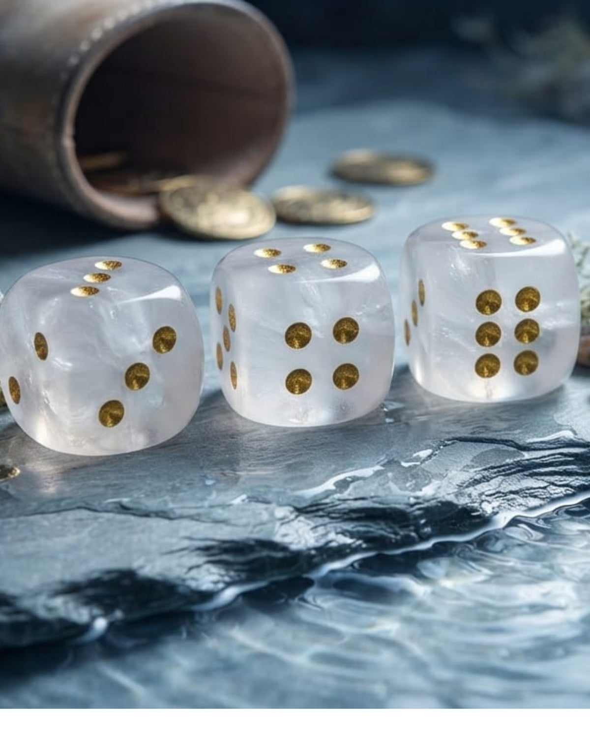 Premsons® Stone Dice Set for Board Games | Pack of 3- White