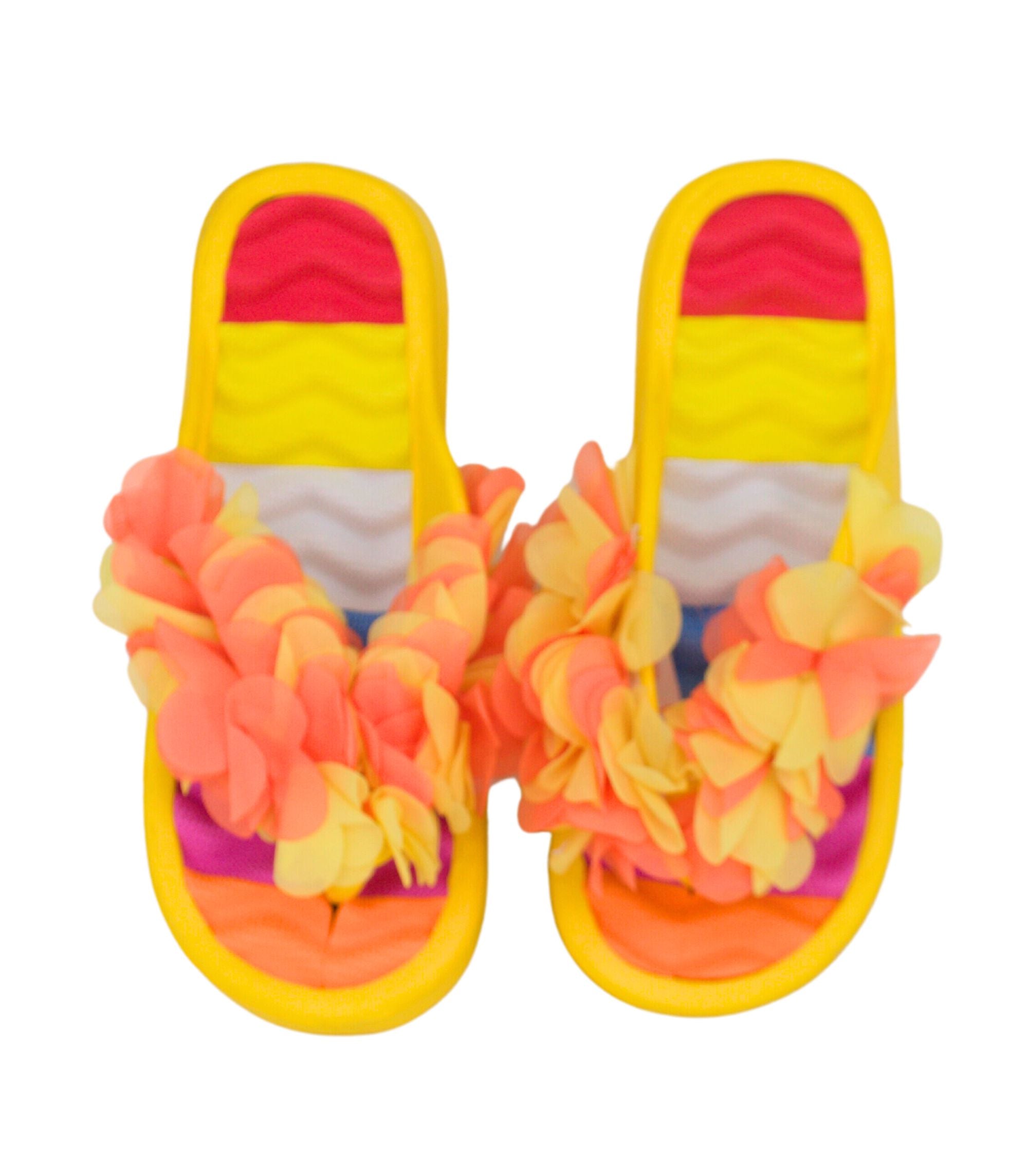 Premsons® Women's Floral Wedge Sandals - Casual Platform Beach Vacation Footwear - Flip Flop Slippers for Pool Holidays