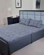 Premsons® Cotton Bed Sheet King Size Sheet with 2 Pillowcases – Premium Soft & Breathable Bedding for Full Size Beds – Luxury Bedroom Essentials - Dark Blue