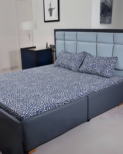 Premsons® Cotton Bed Sheet King Size Sheet with 2 Pillowcases – Premium Soft & Breathable Bedding for Full Size Beds – Luxury Bedroom Essentials - Dark Blue