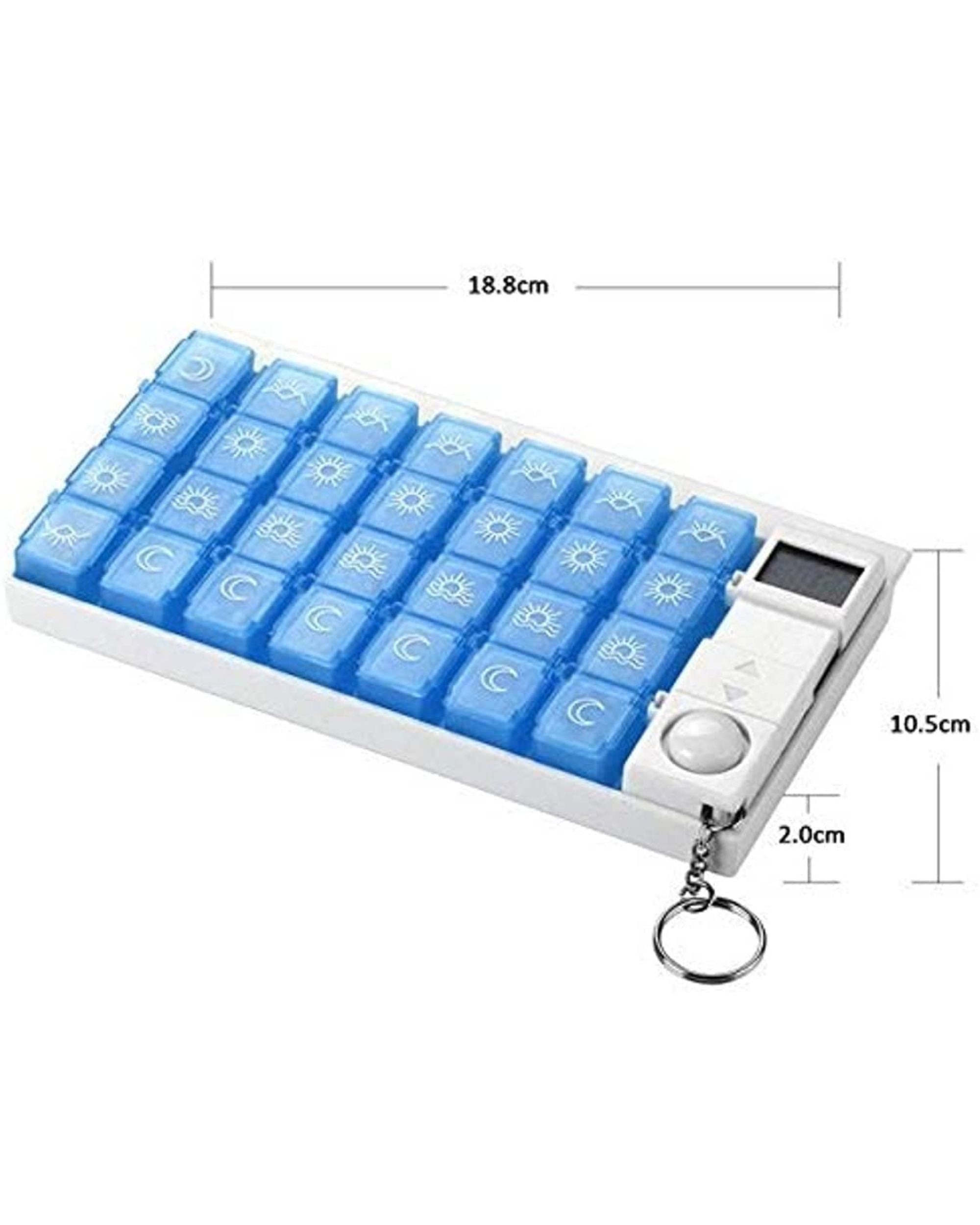 Premsons® Medicine Box with Alarms | 7-Day Automatic Pill Dispenser | Weekly Tablet Organizer with 28 Compartments & 4 Daily Reminders | Pill Storage Box | White