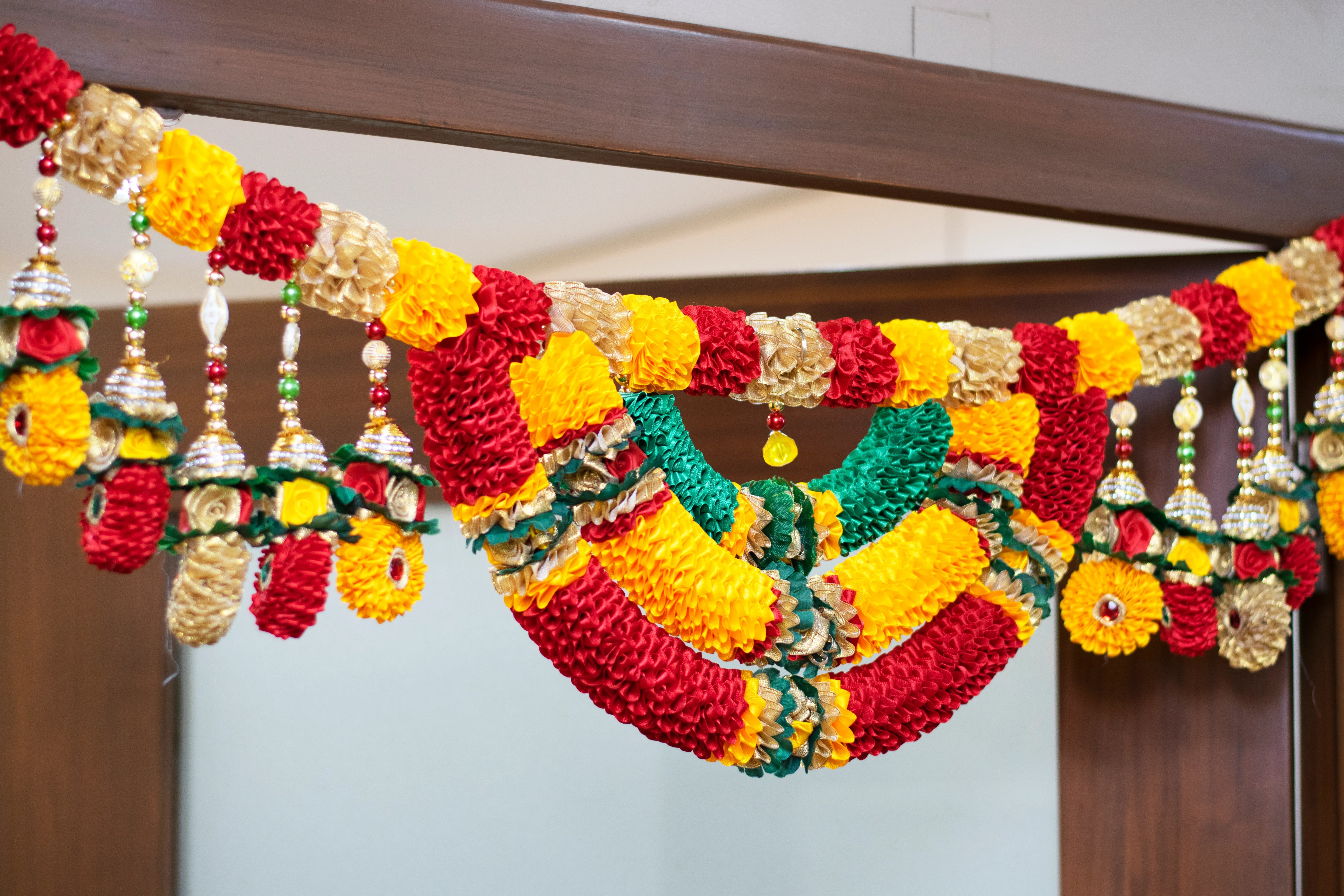 Premsons® Red Marigold Inspired Toran – Indian Festival Garland