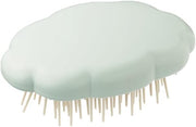 Light mint cloud-shaped scalp massage hair brush with soft rounded body and fine bristles