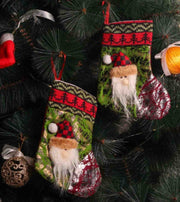 Premsons® Foil Santa Hanging Stocking – Metallic Christmas Decor, Single Piece