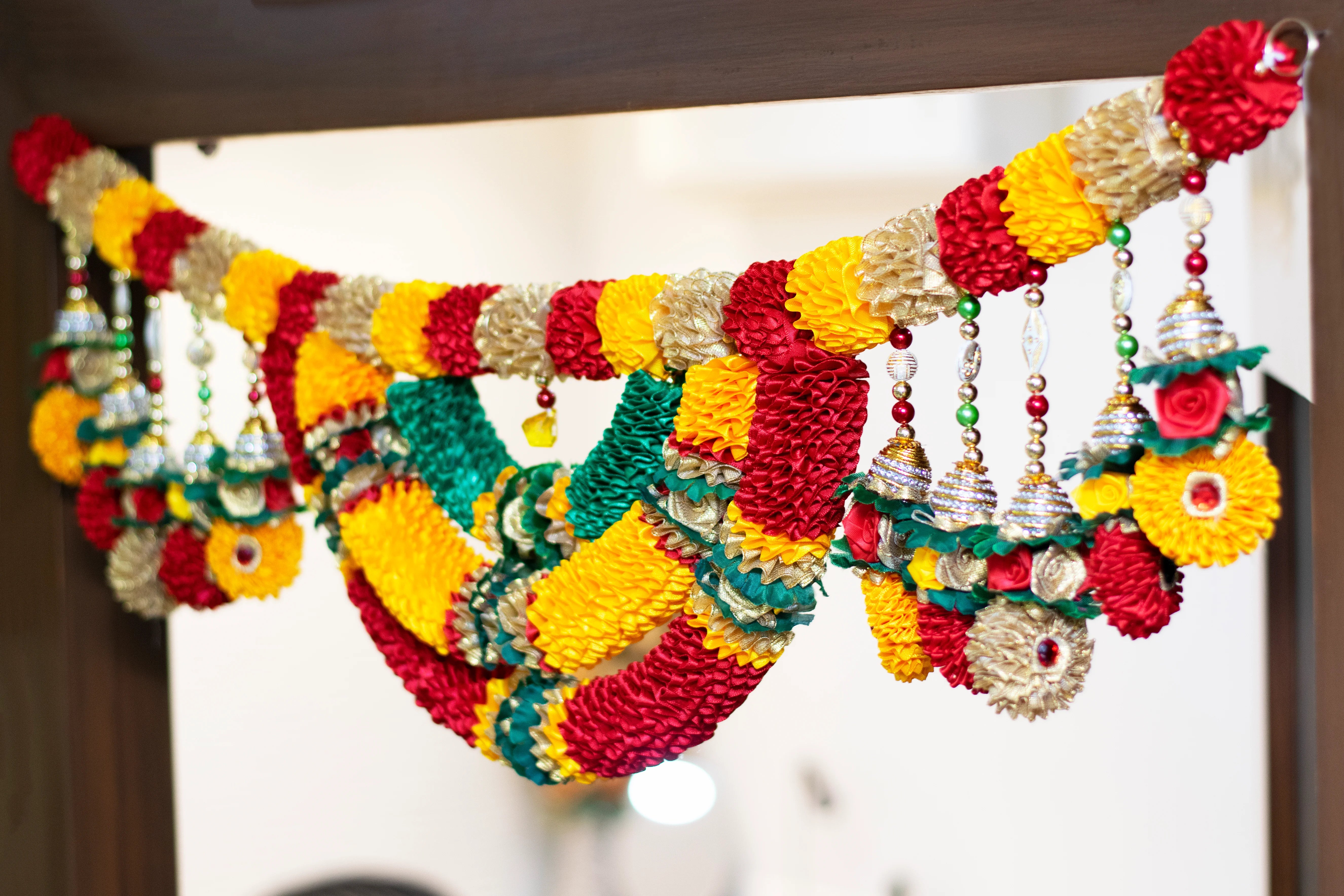 Premsons® Red Marigold Inspired Toran – Indian Festival Garland
