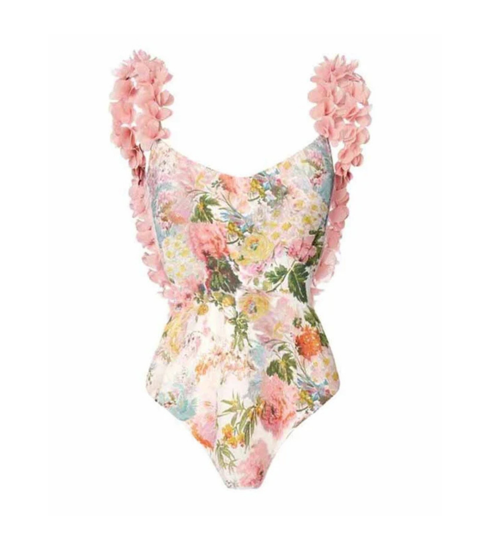 Premsons® 2-Piece Swimsuit Set – Deep V-Neck Printed Monokini with Tummy Control & Elegant Cover-Up Skirt for Beach, Pool & Vacation Wear