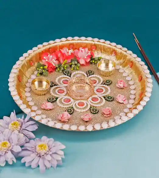 Premsons® Heirloom Gold Pooja Thali – Opulent Craft for Auspicious Moments