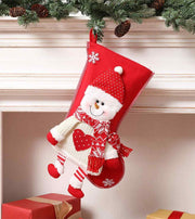 Premsons® Snowman Christmas Stocking – Cute Hanging Holiday Decor - Pack of 1