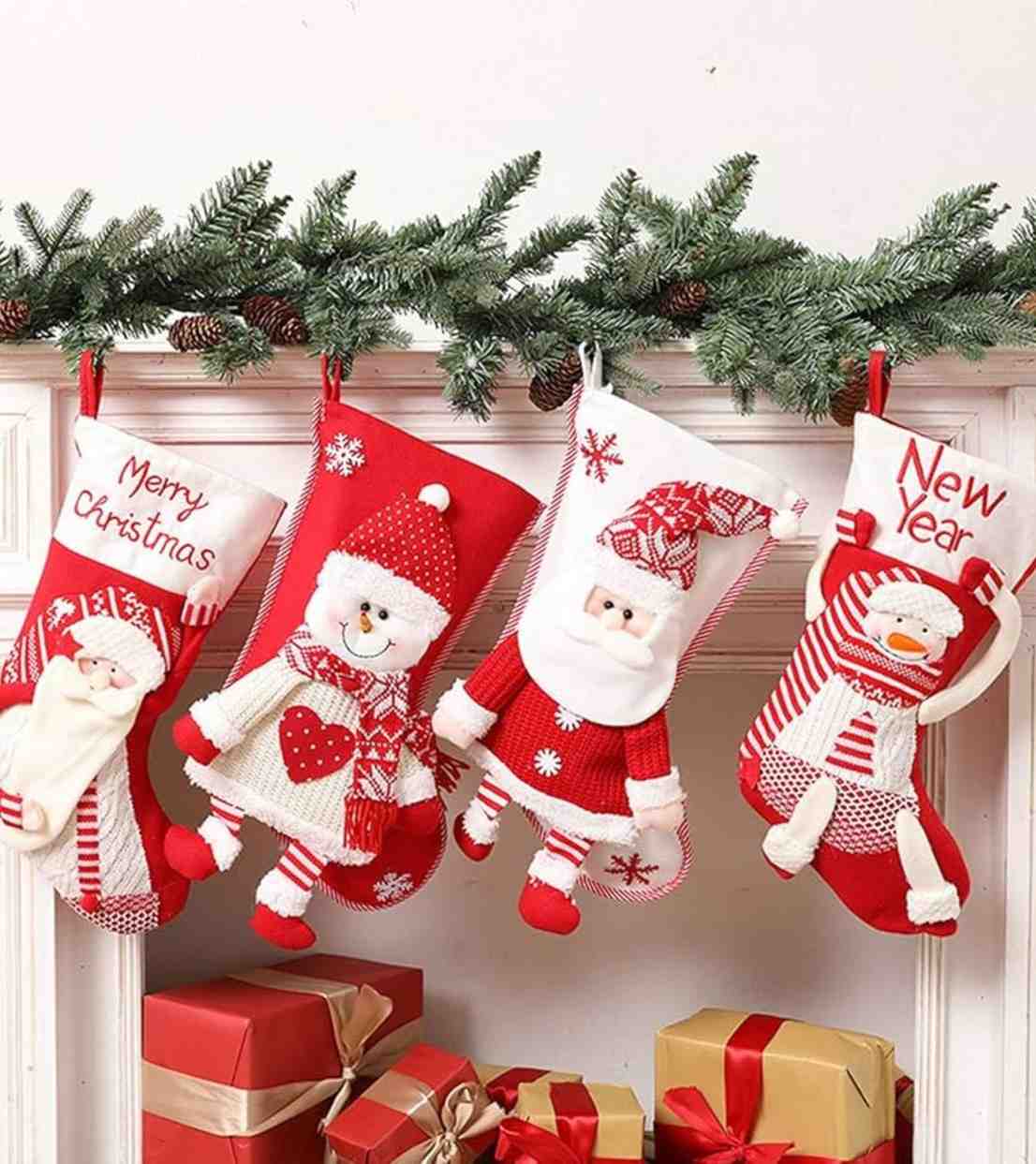 Premsons® Snowman Christmas Stocking – Cute Hanging Holiday Decor - Pack of 1