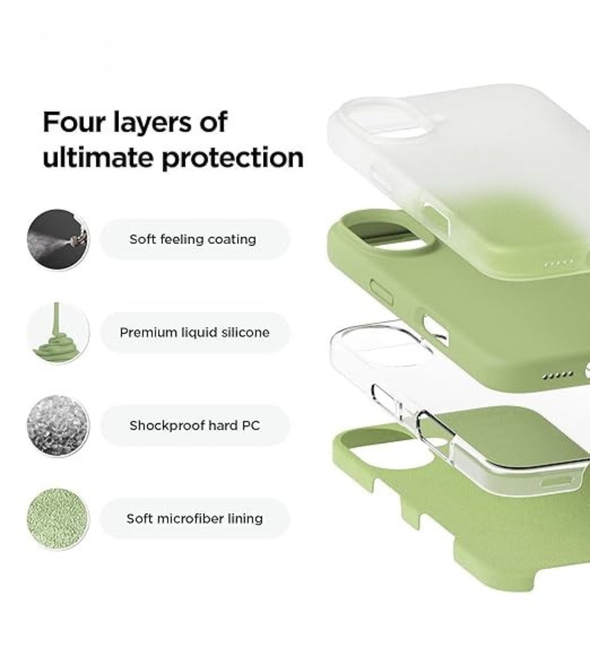 Premsons® Soft Silicone Back Case for iPhone 16 – Slim Fit, Shockproof, Matte Finish Protective Cover